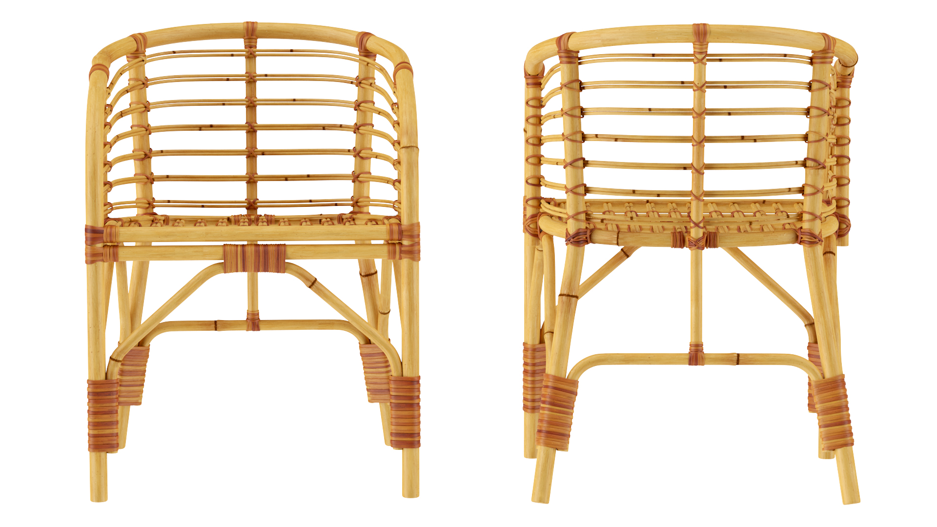 3D model Bamboo Chair with Armrest