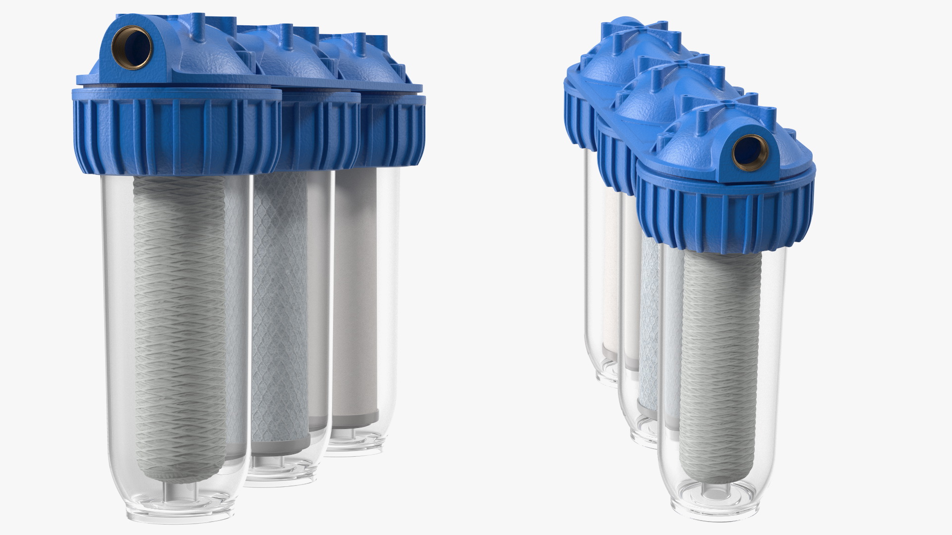 3D Triple Stage Water Filter Housing with Filters