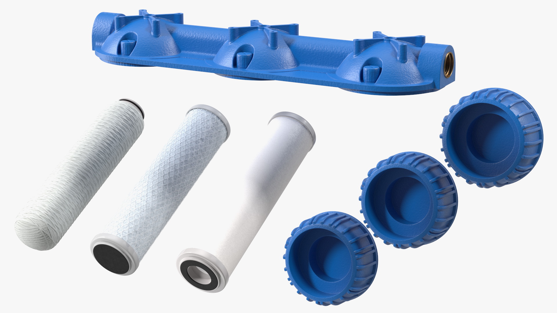 3D Triple Stage Water Filter Housing with Filters