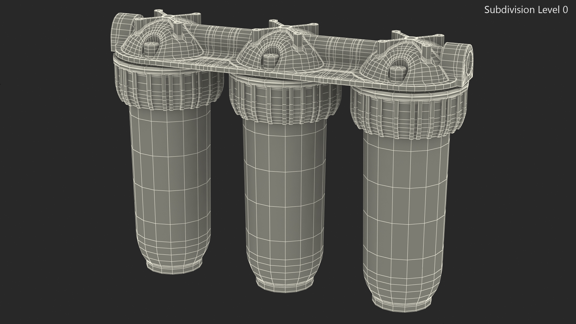 3D Triple Stage Water Filter Housing with Filters