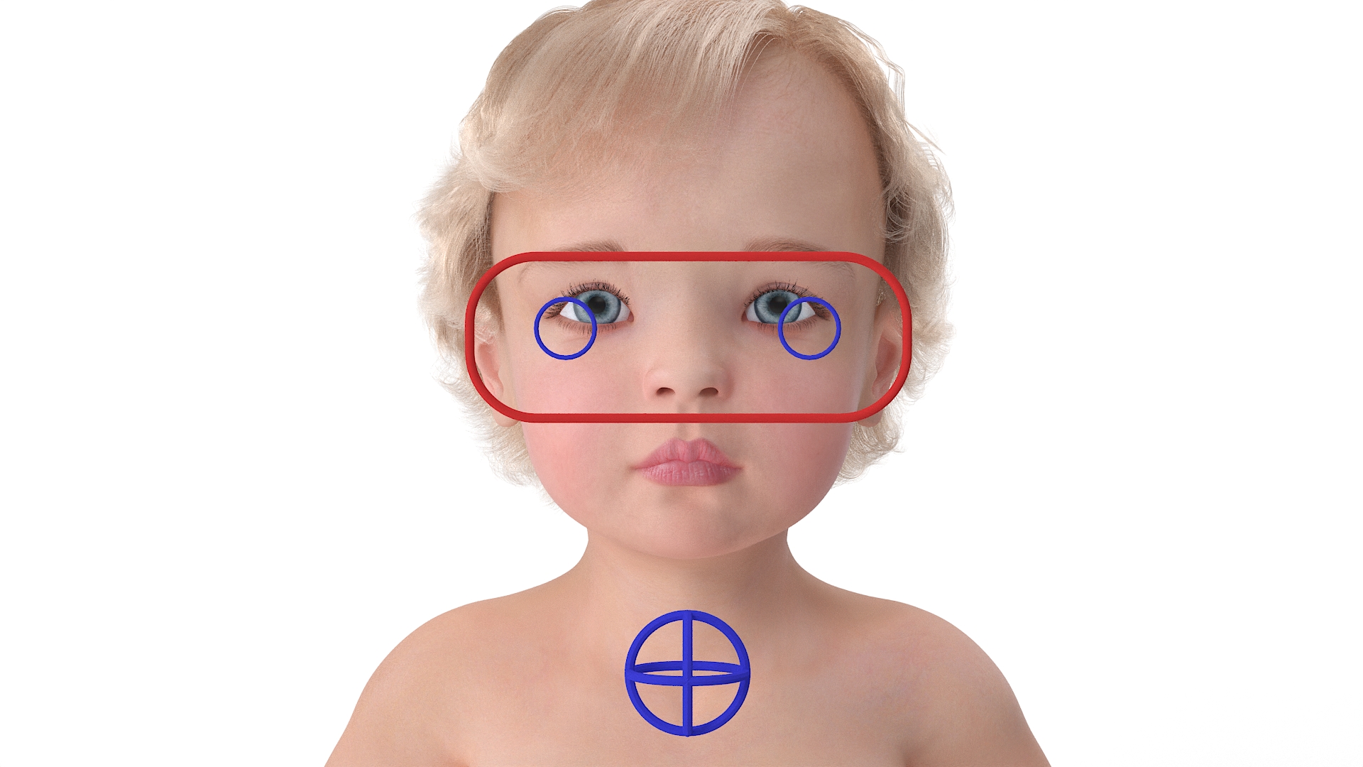 Baby Girl on Potty Fur Rigged 3D model