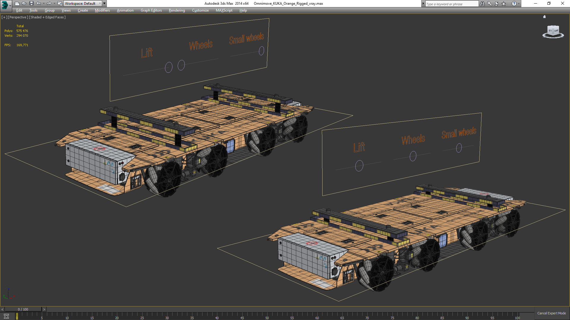 Omnimove KUKA Orange Rigged 3D