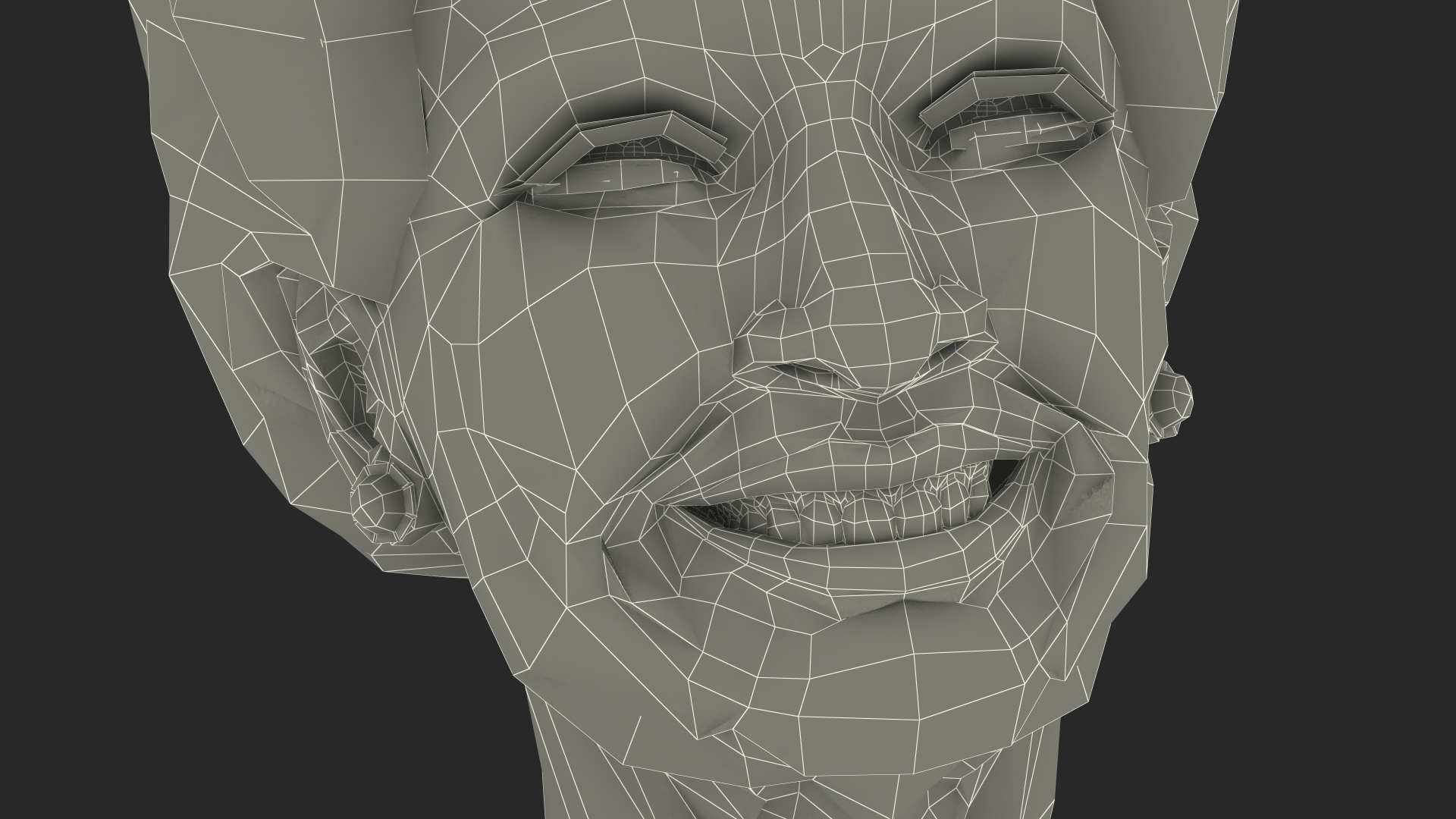 Elderly Chinese Woman Head Smiling 3D model