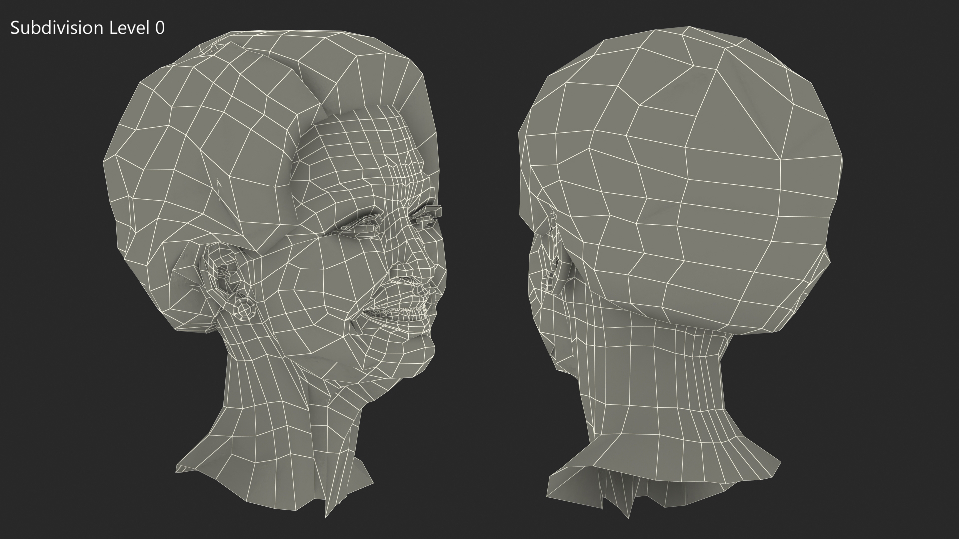 Elderly Chinese Woman Head Smiling 3D model