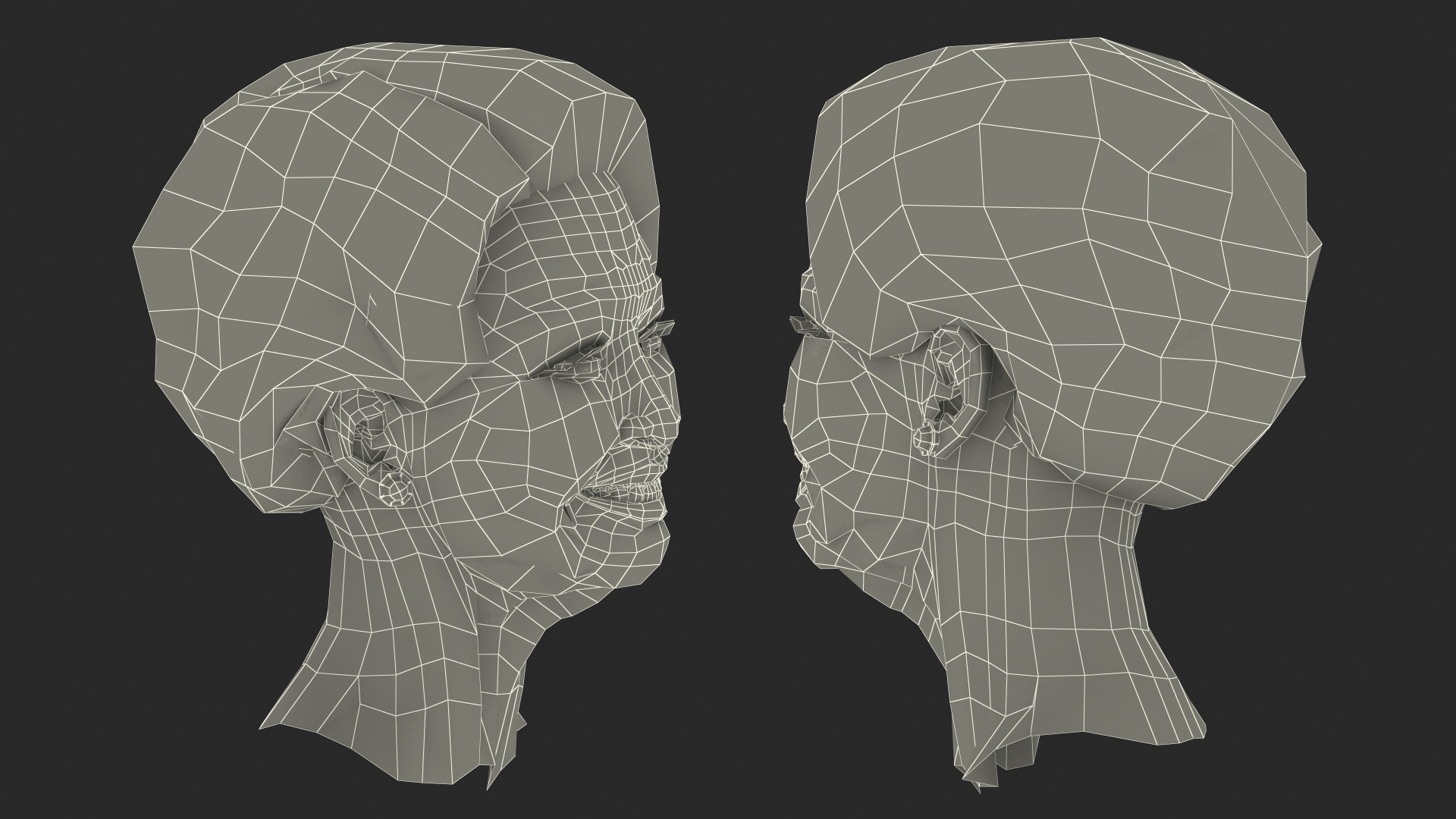 Elderly Chinese Woman Head Smiling 3D model