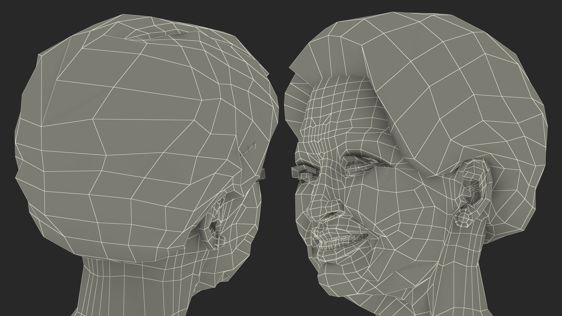 Elderly Chinese Woman Head Smiling 3D model