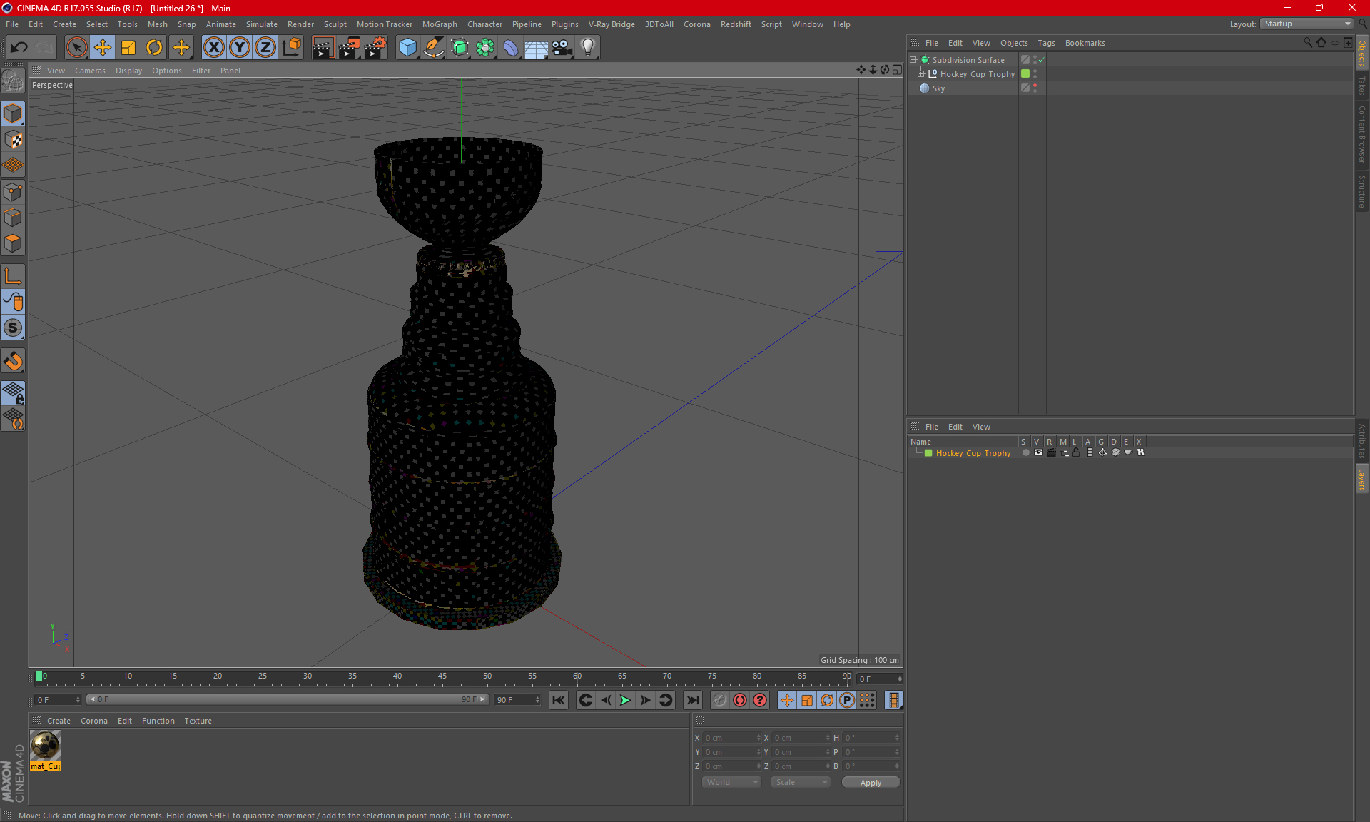 Hockey Cup Trophy 3D