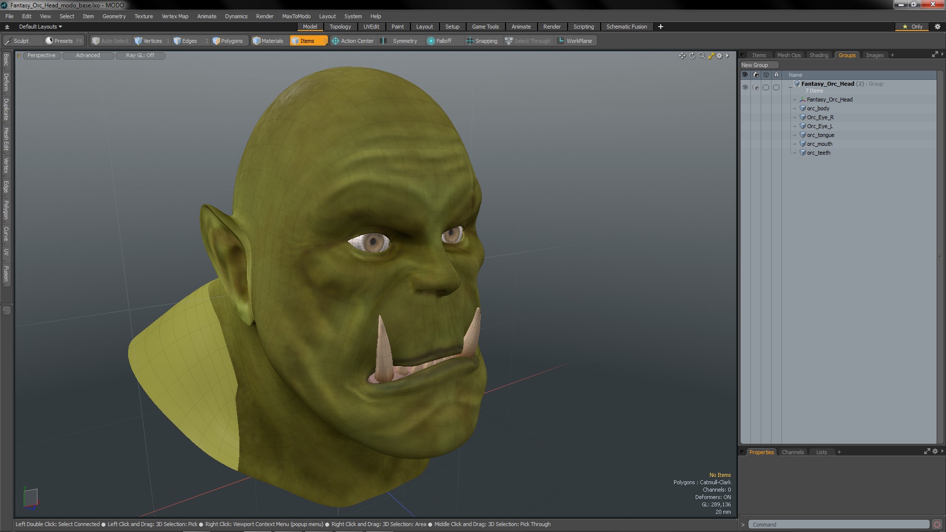 3D Fantasy Orc Head
