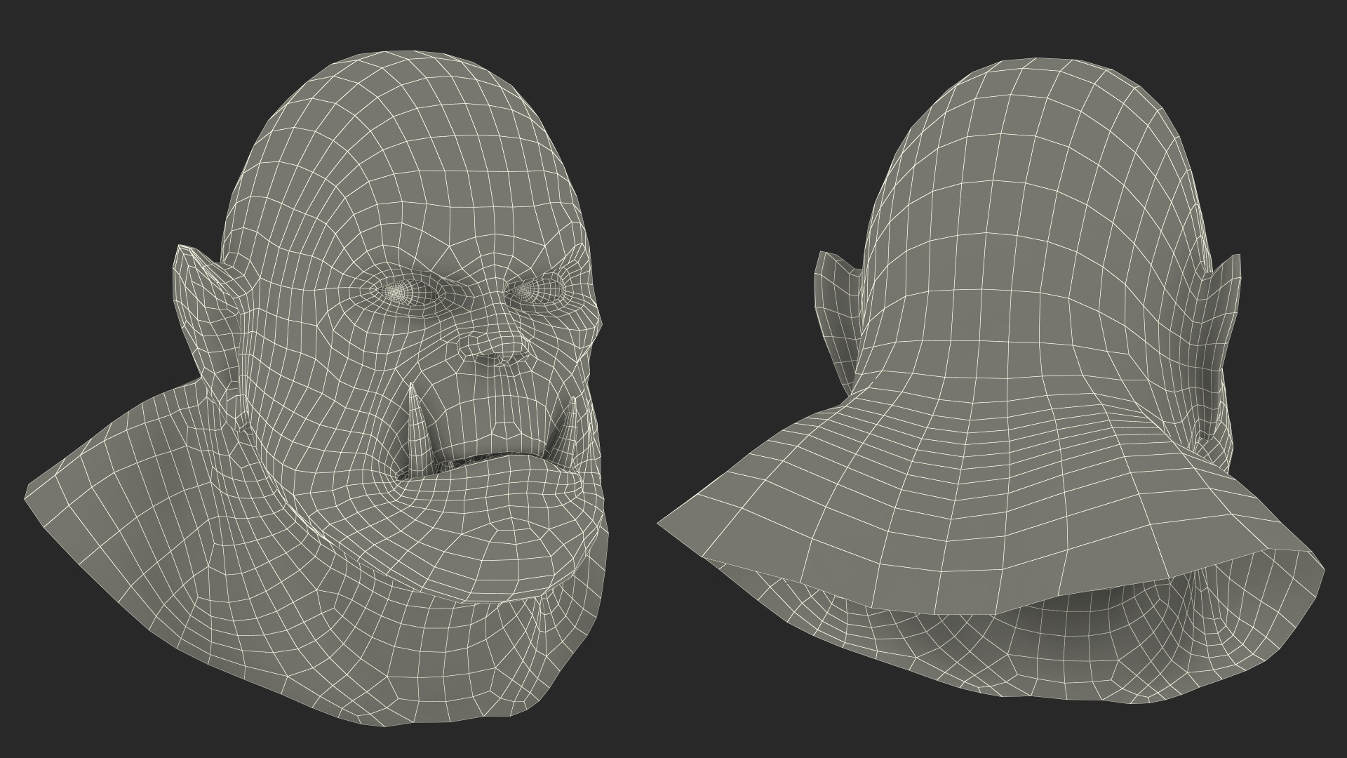 3D Fantasy Orc Head