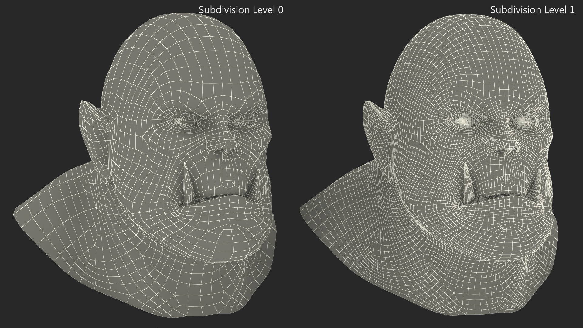 3D Fantasy Orc Head