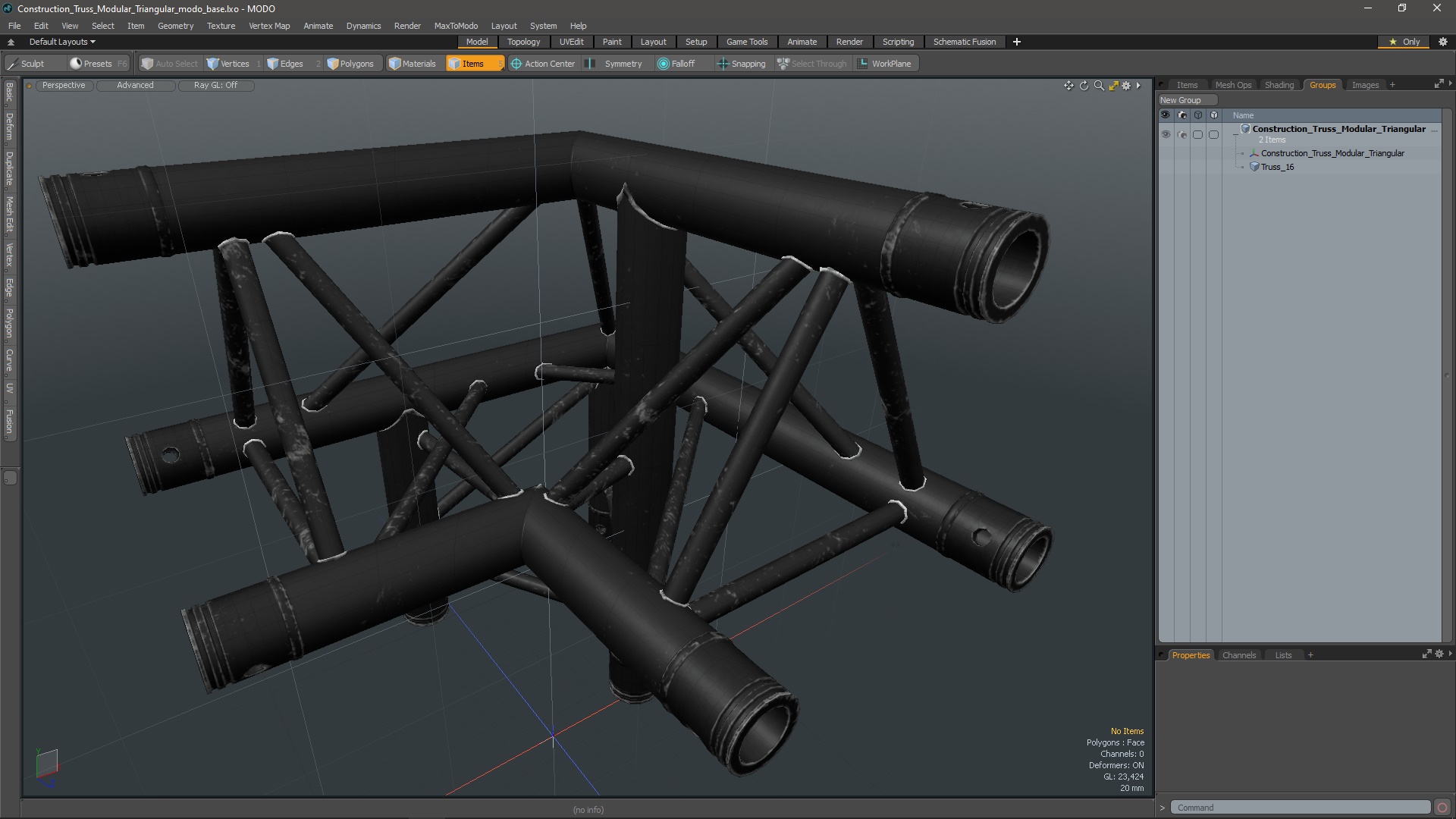 Construction Truss Modular Triangular 3D
