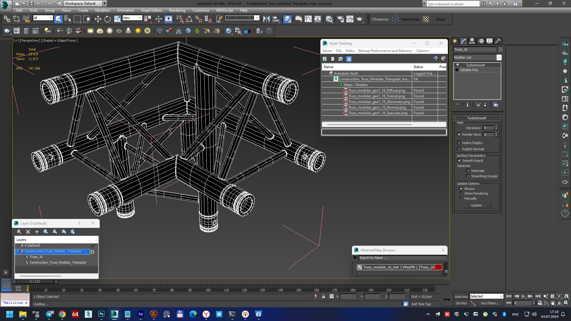 Construction Truss Modular Triangular 3D