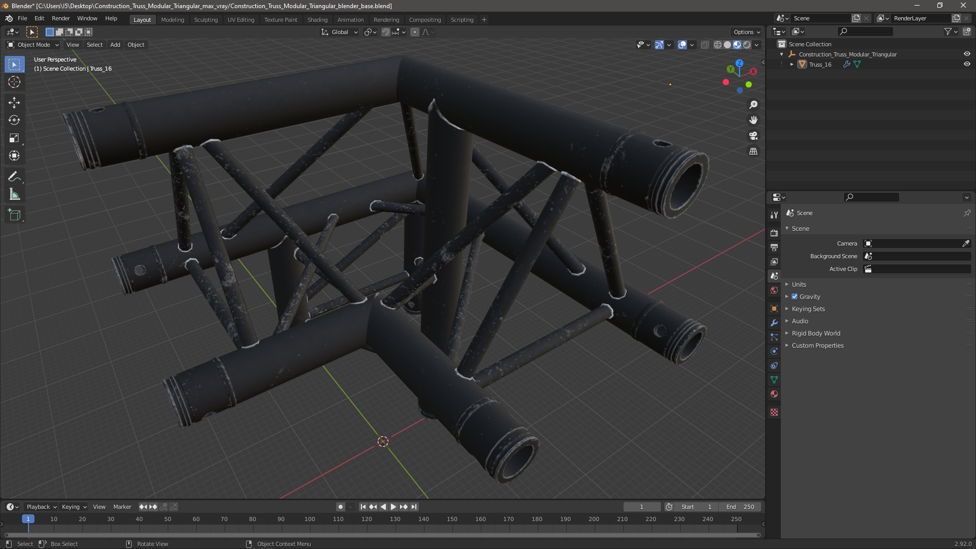 Construction Truss Modular Triangular 3D