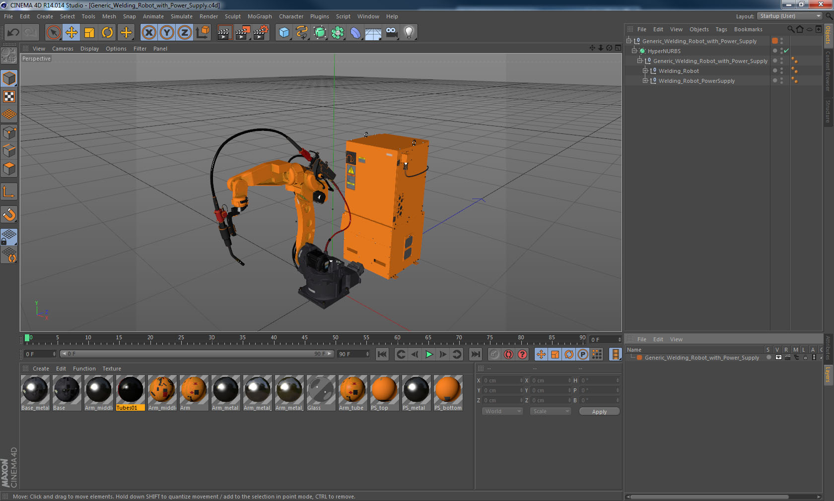 Generic Welding Robot with Power Supply 3D model