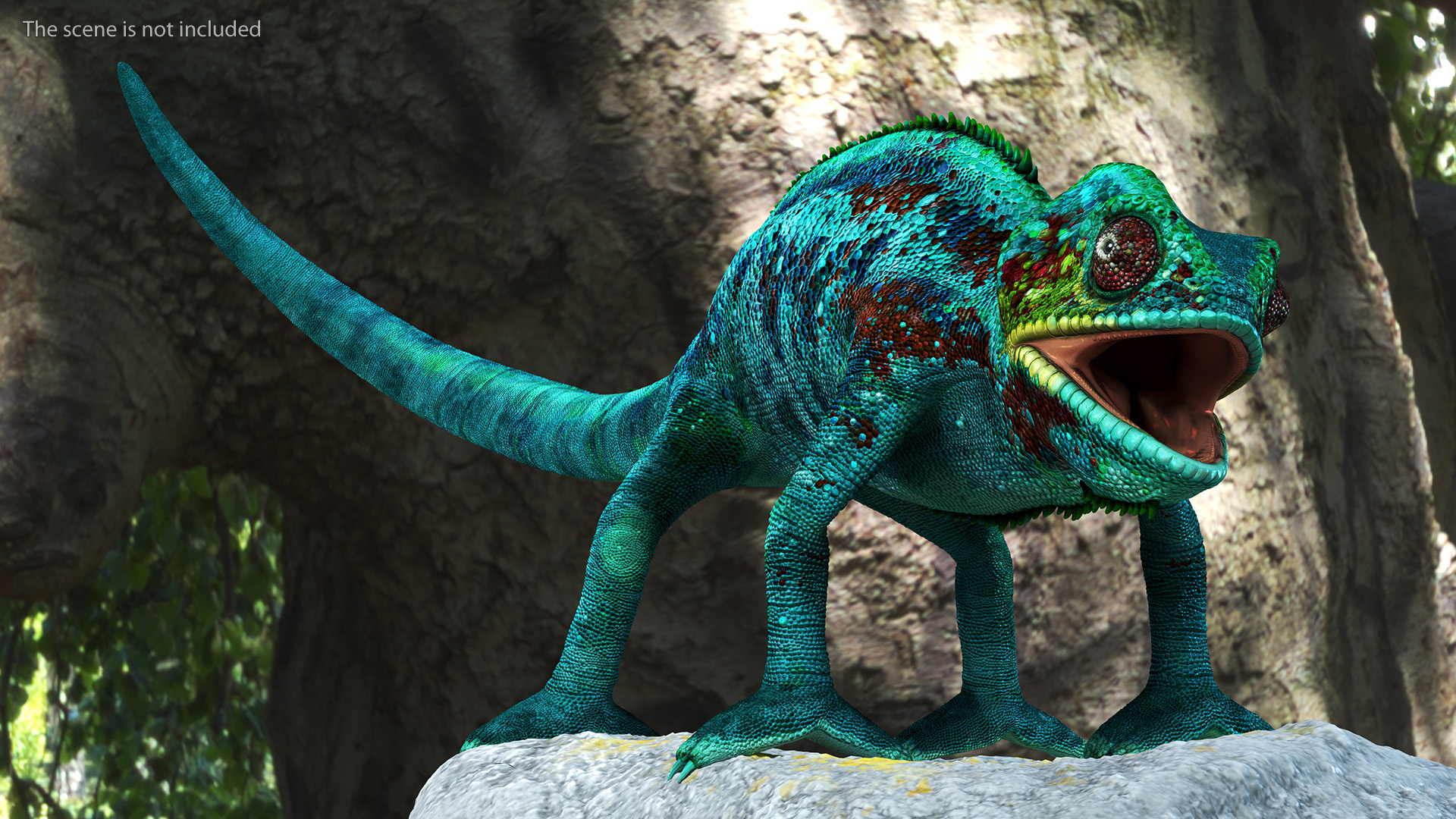 3D Panther Chameleon Rigged for Maya model