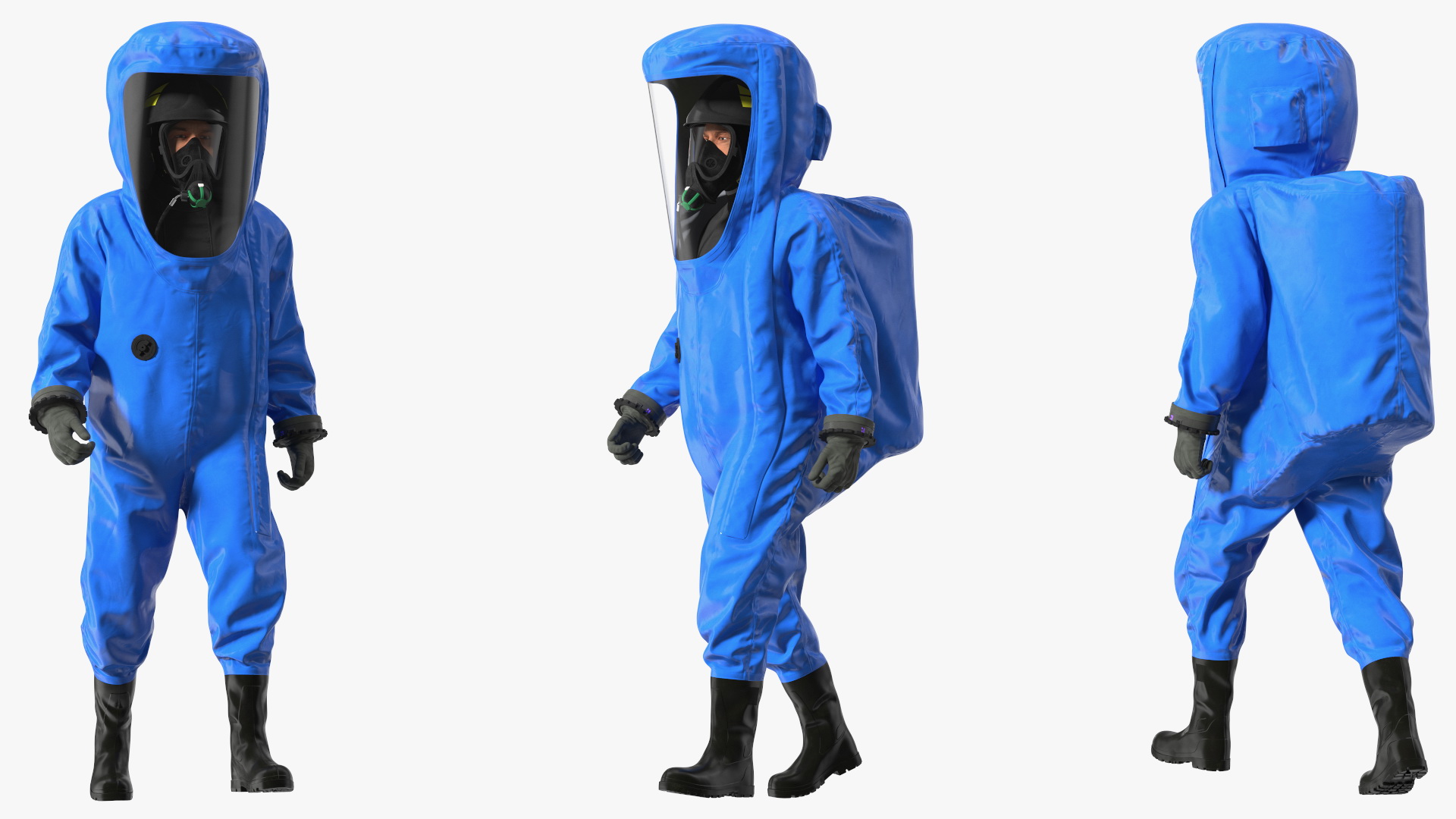 Fully Encapsulating Chemical Protection Suit Walking Pose 3D