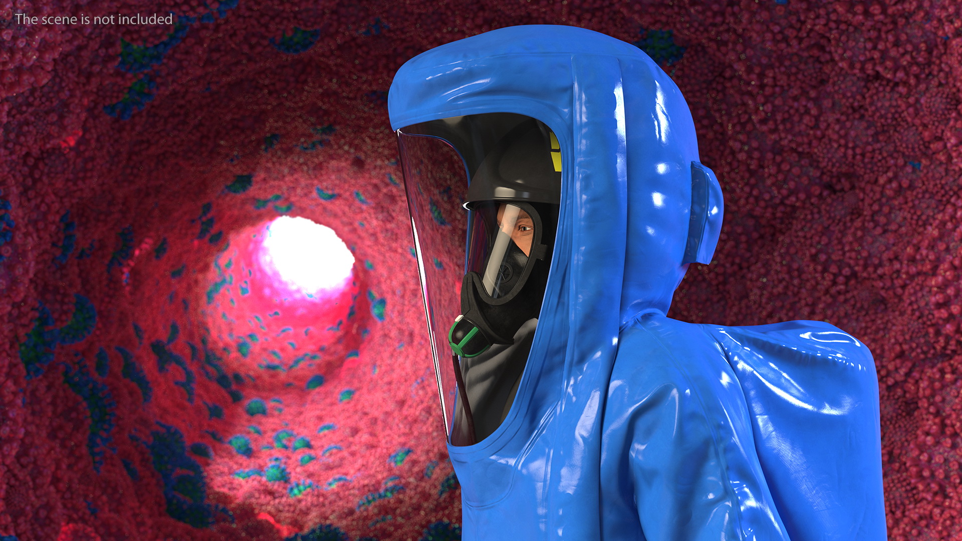 Fully Encapsulating Chemical Protection Suit Walking Pose 3D