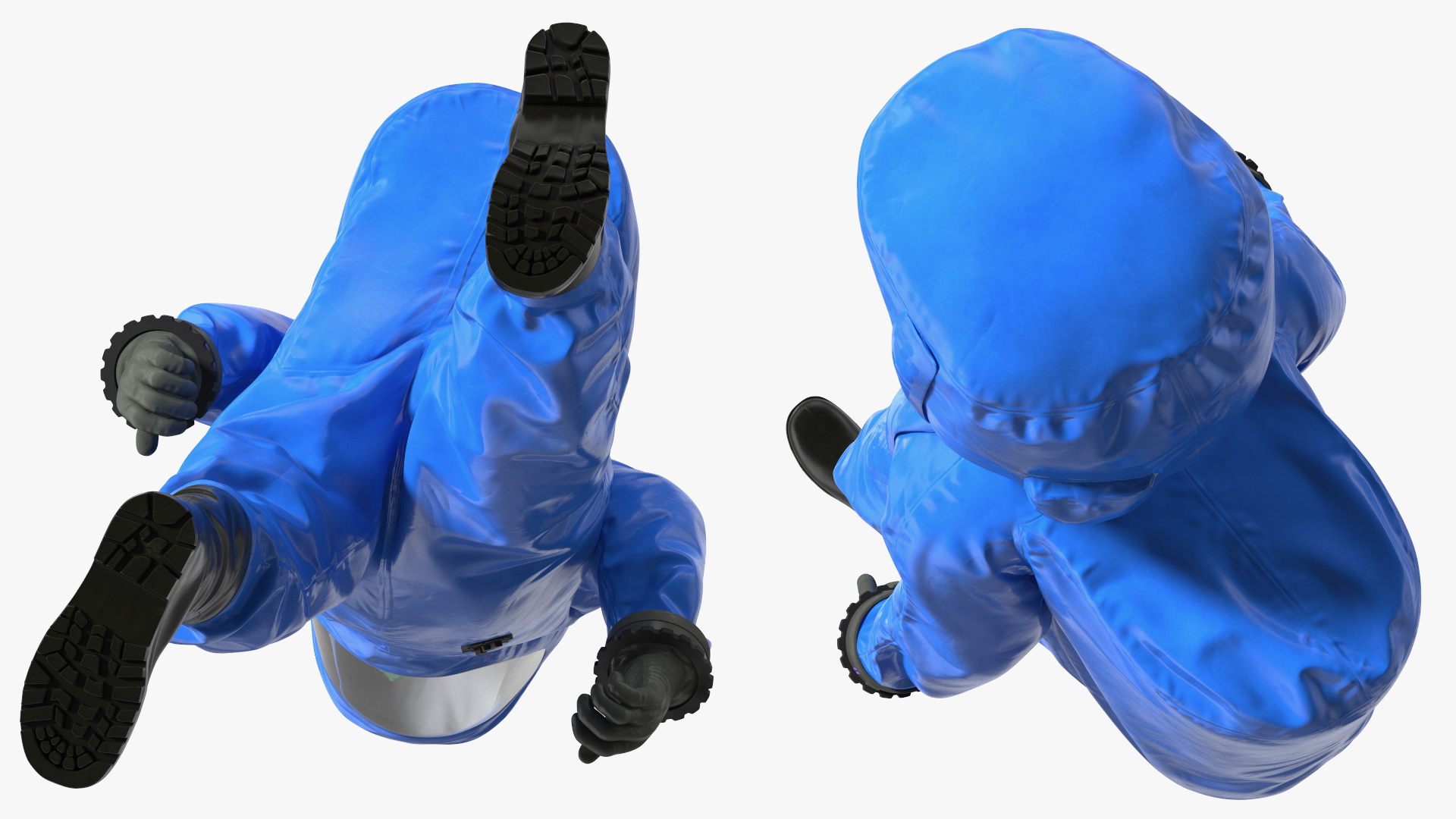 Fully Encapsulating Chemical Protection Suit Walking Pose 3D