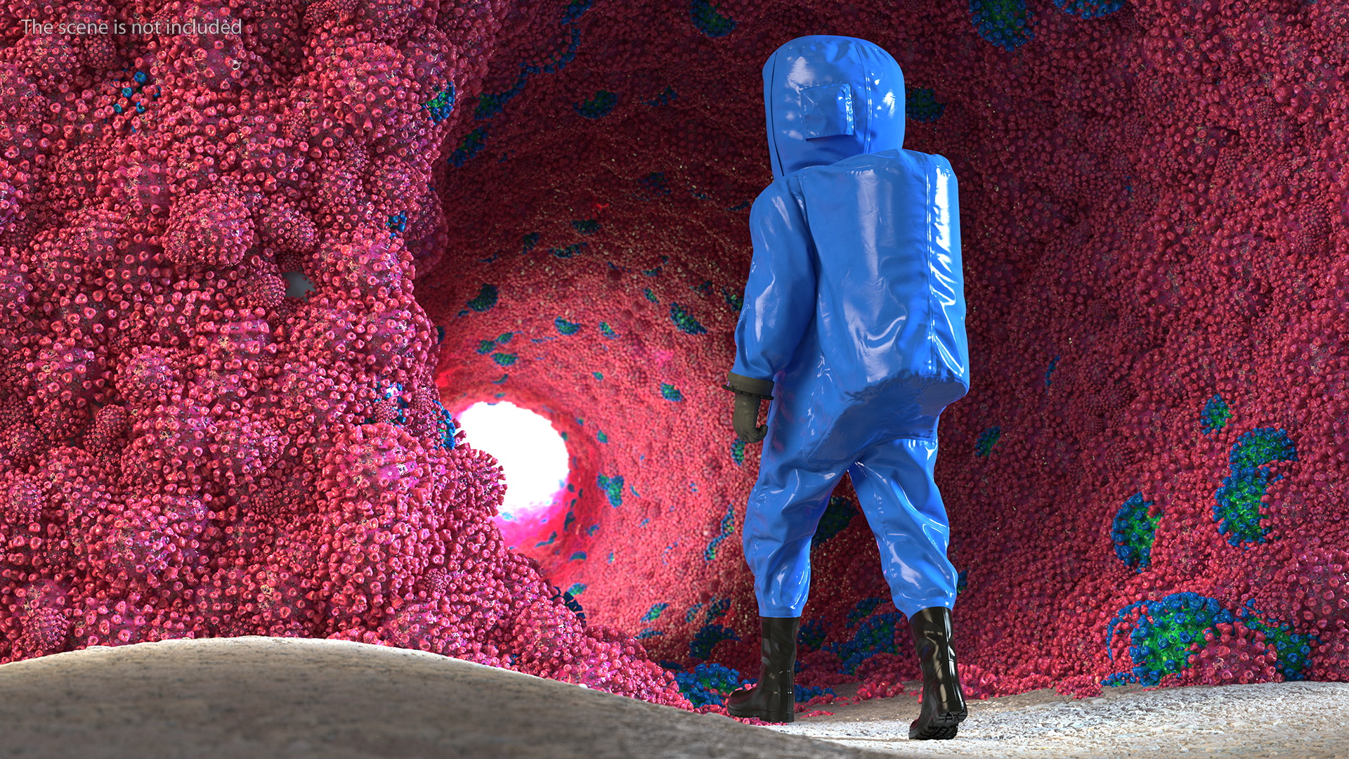Fully Encapsulating Chemical Protection Suit Walking Pose 3D