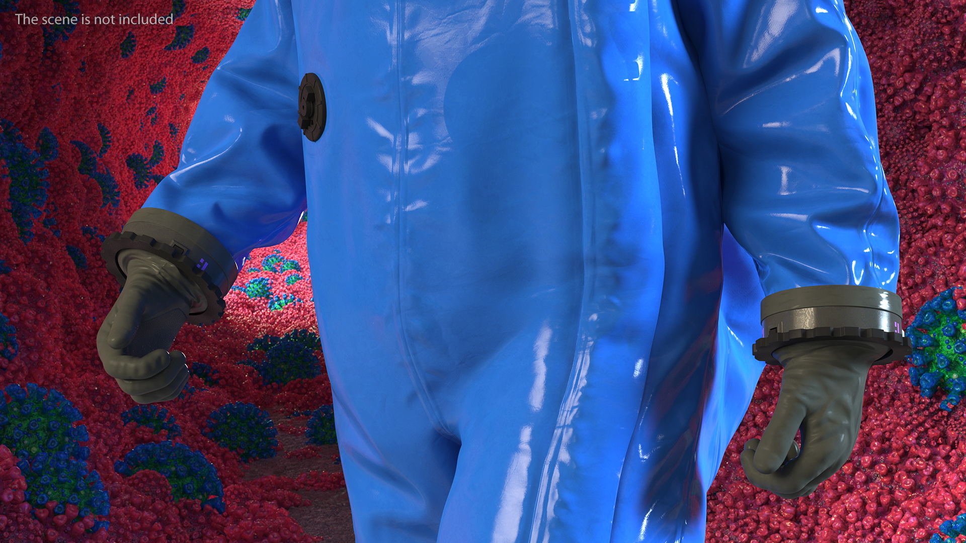 Fully Encapsulating Chemical Protection Suit Walking Pose 3D