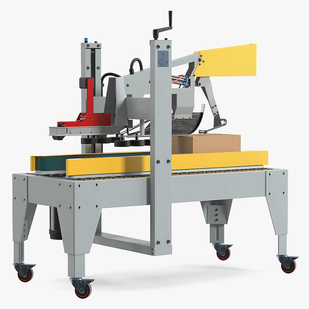 3D model Auto Carton Packing Machine Yellow Rigged for Maya