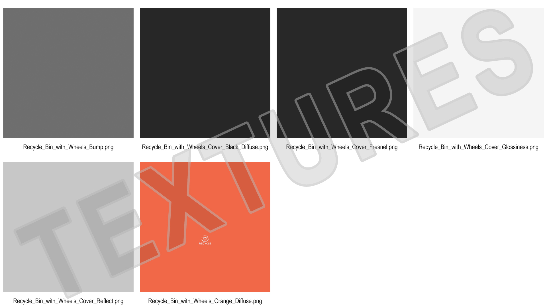 3D Orange Plastic Waste Bin with Wheels