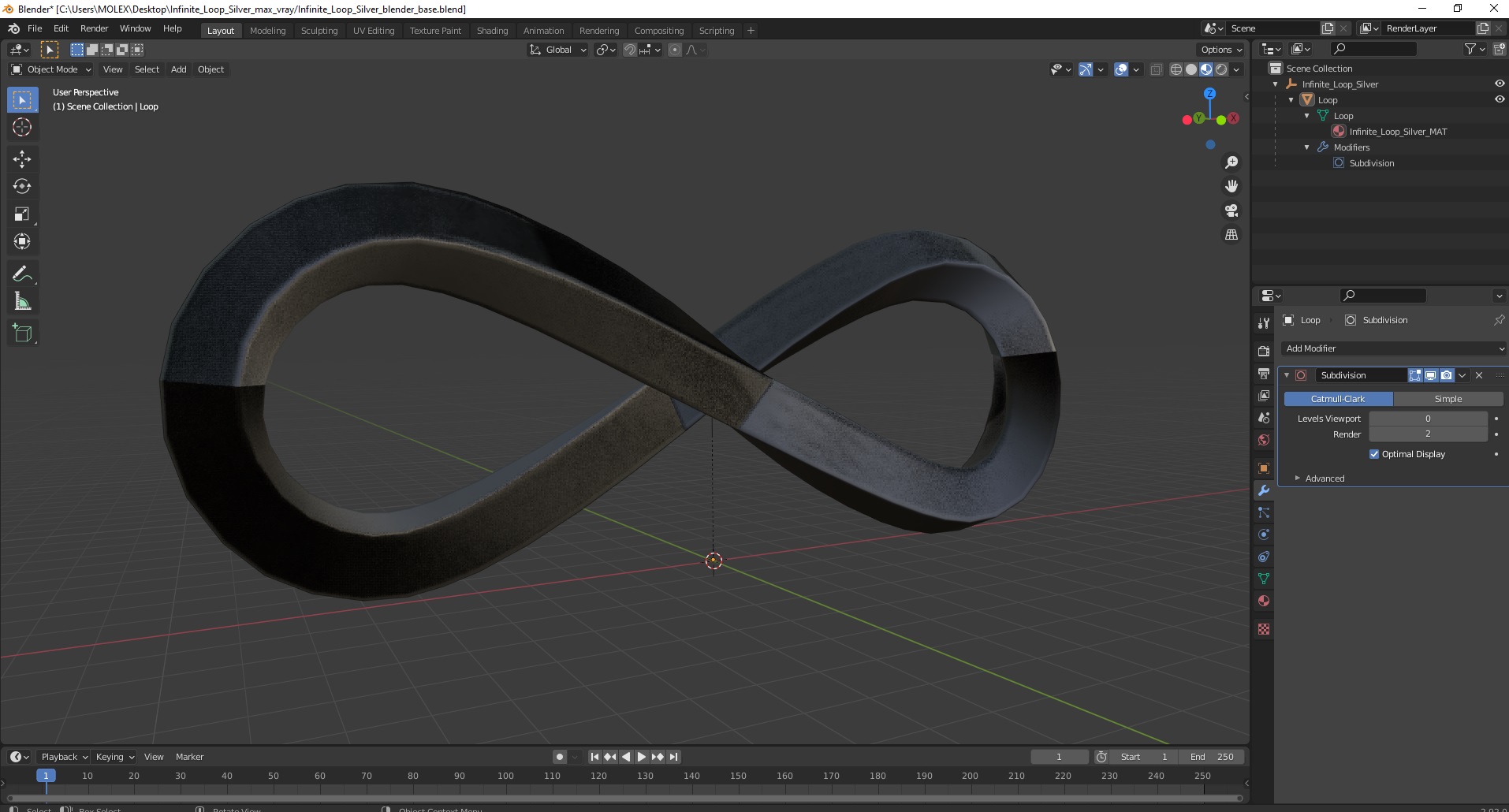 3D model Infinite Loop Silver