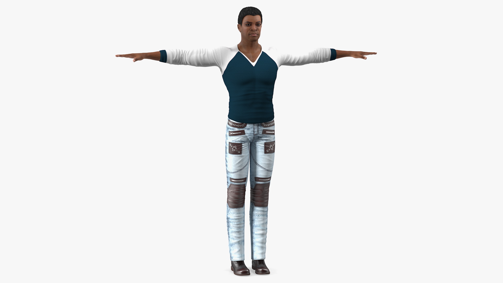 Light Skin City Style Man T Pose 3D