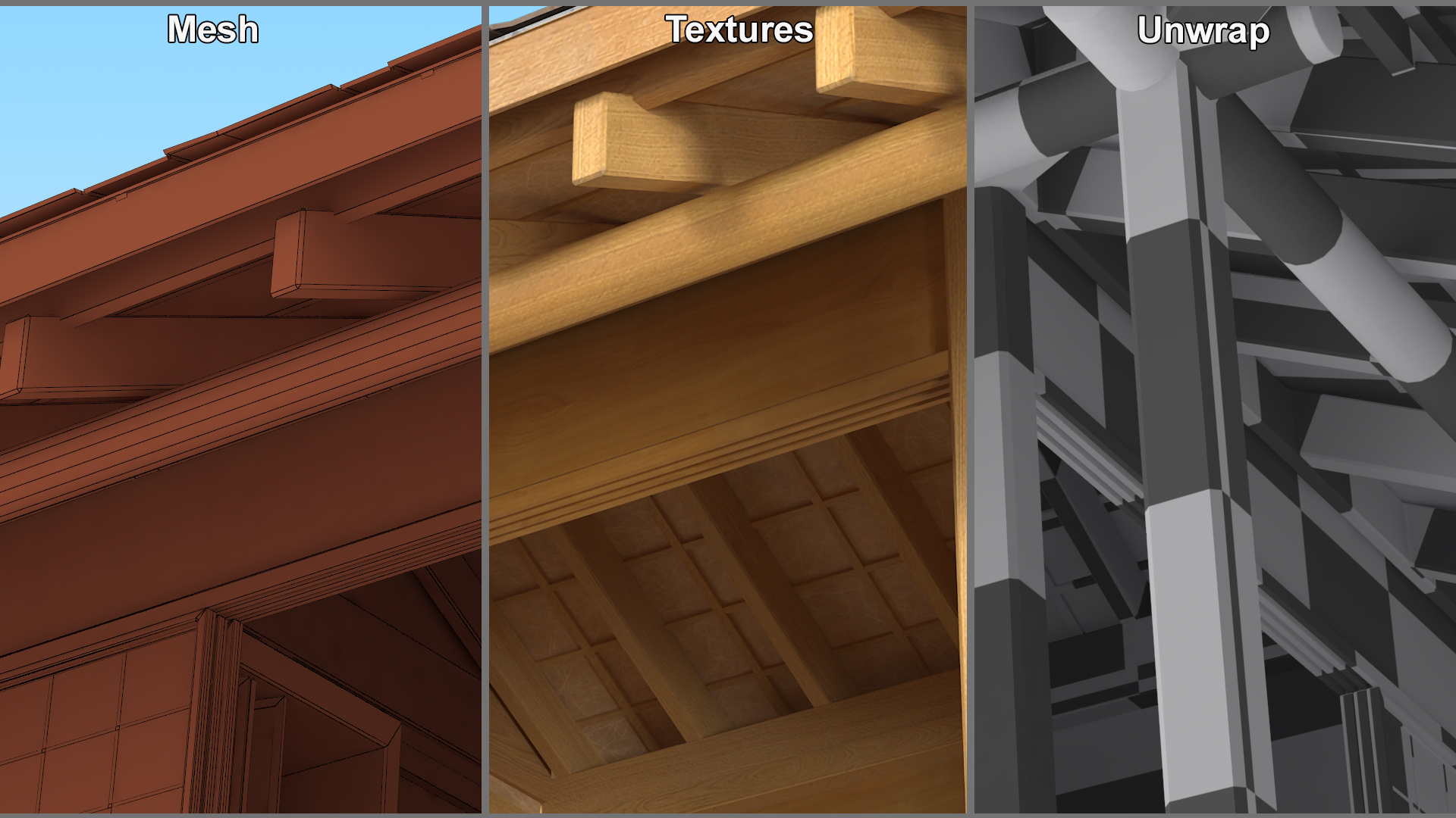 3D model Traditional Japanese Tea House Open
