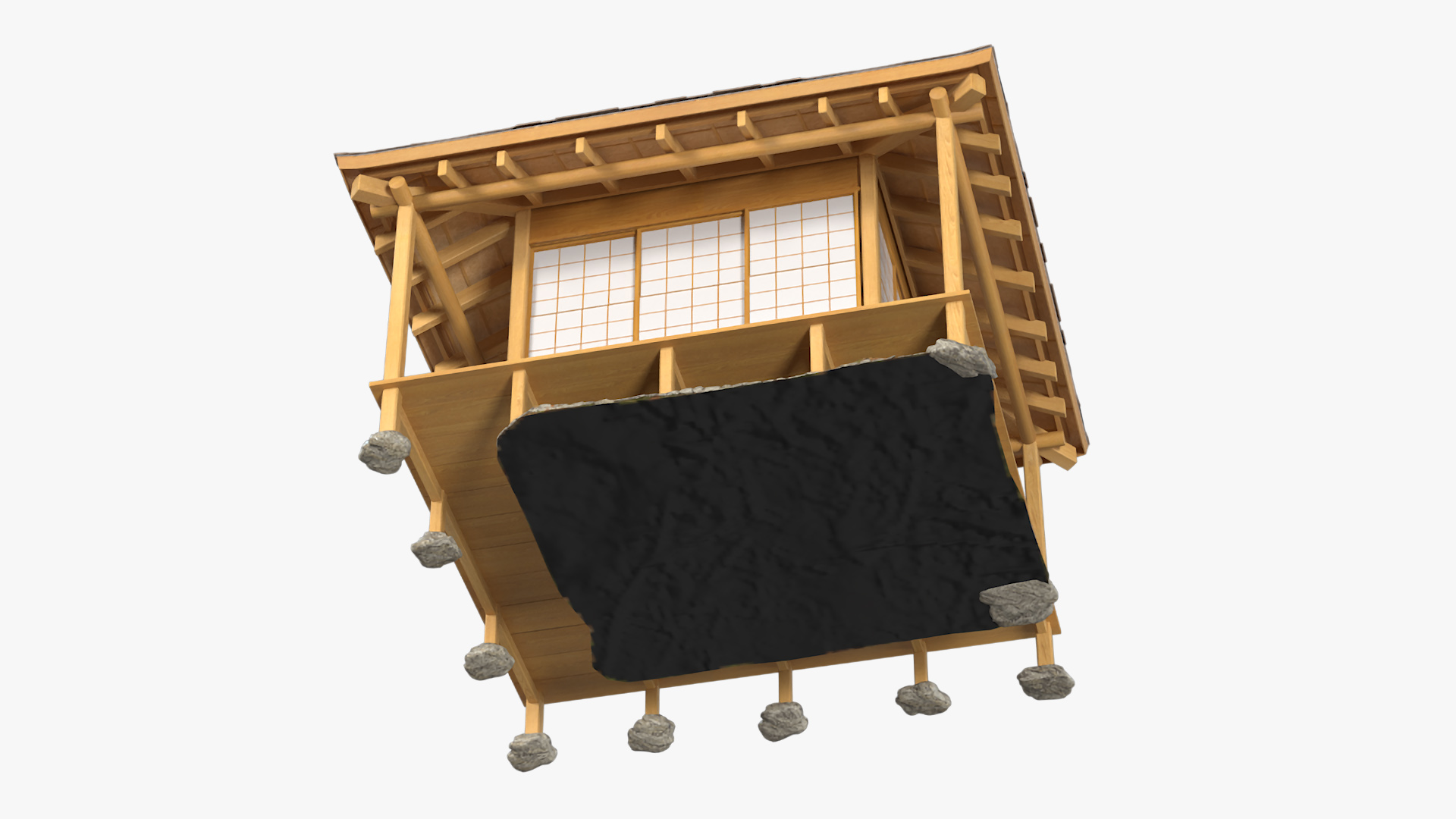 3D model Traditional Japanese Tea House Open
