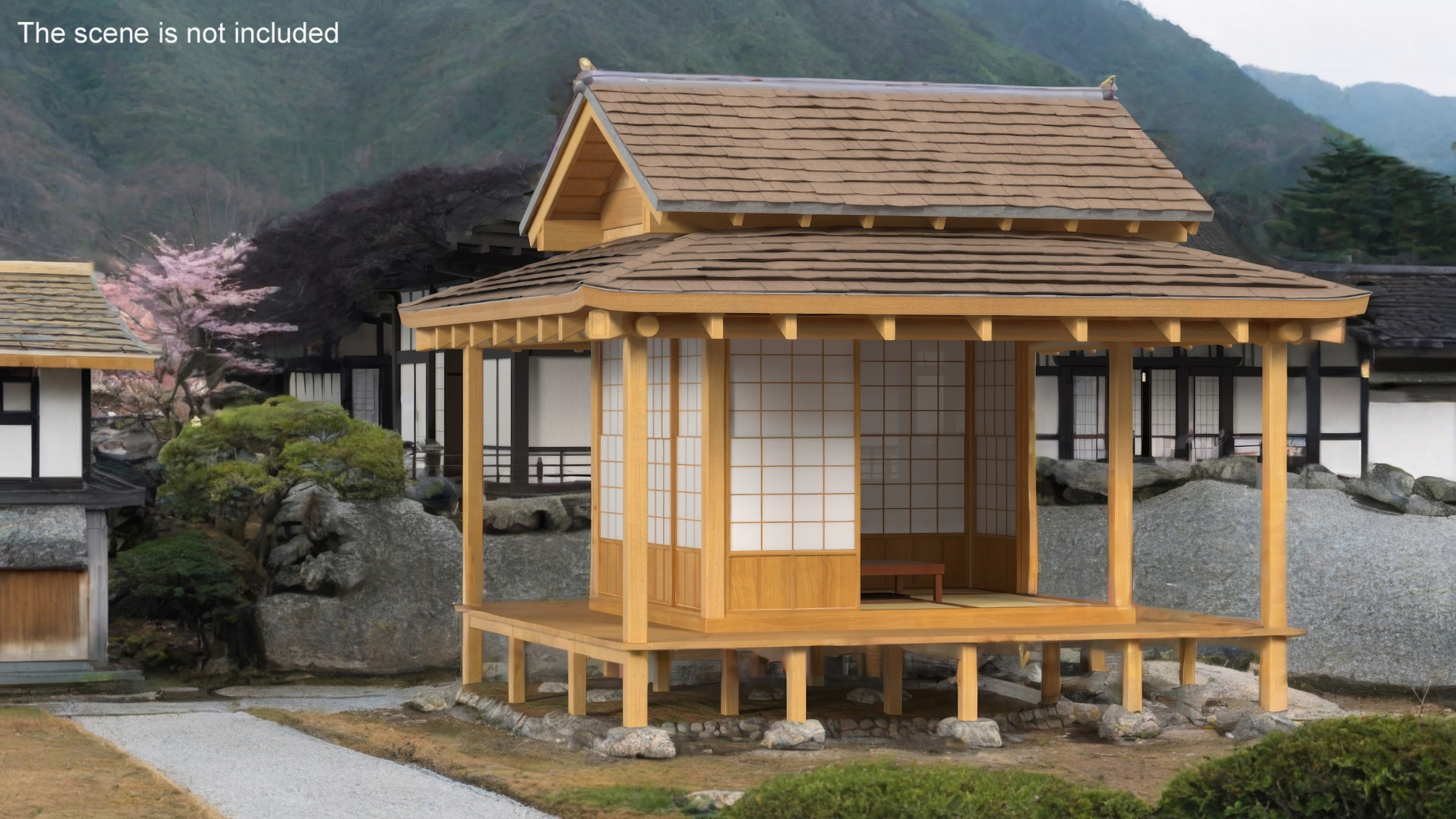 3D model Traditional Japanese Tea House Open
