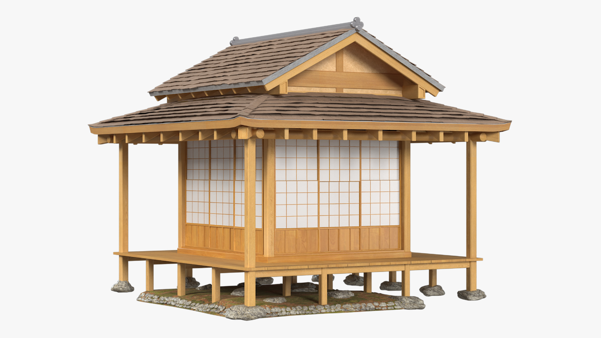 3D model Traditional Japanese Tea House Open