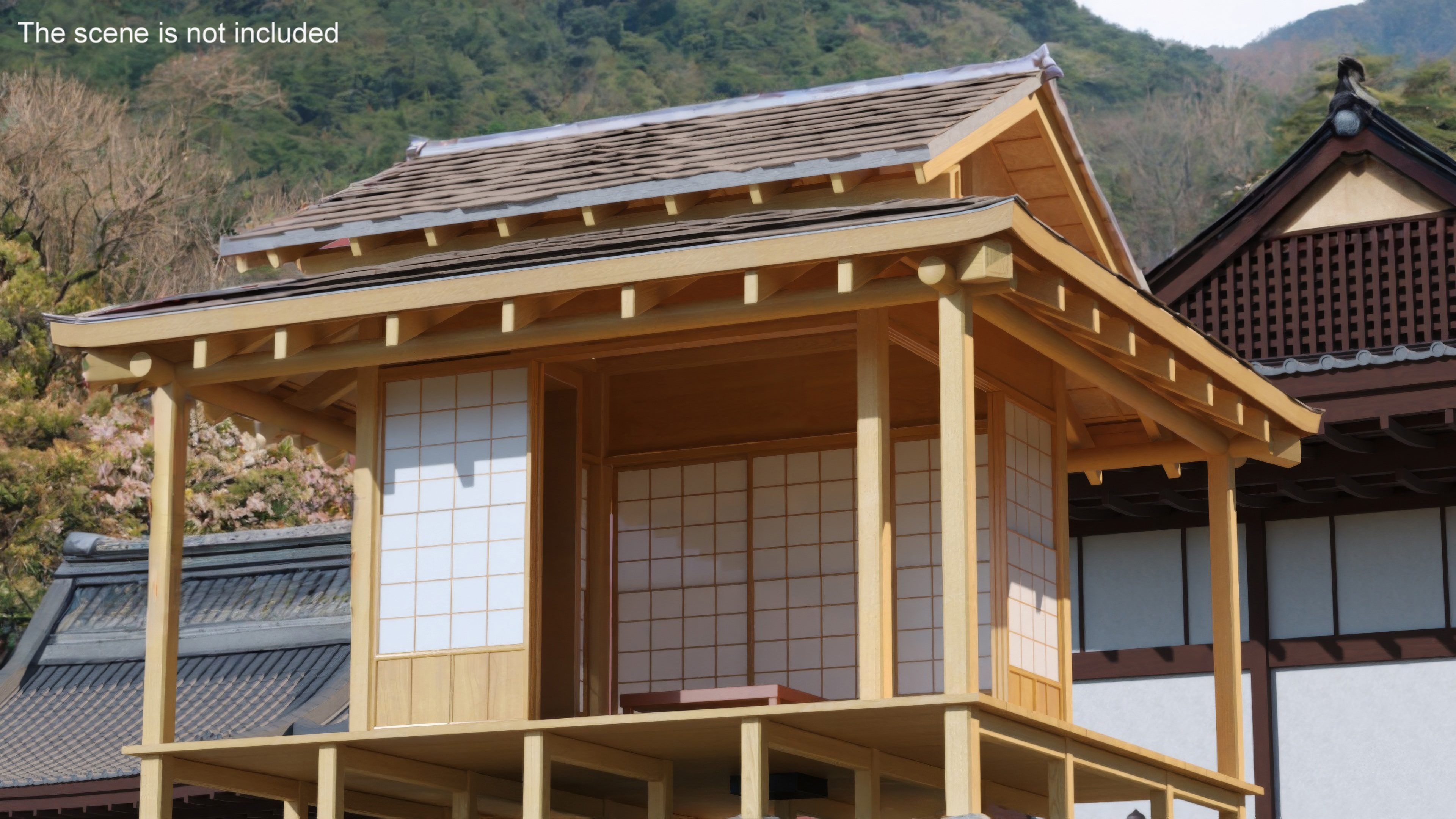 3D model Traditional Japanese Tea House Open