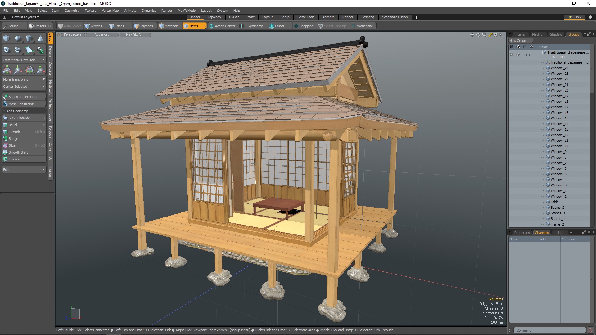 3D model Traditional Japanese Tea House Open