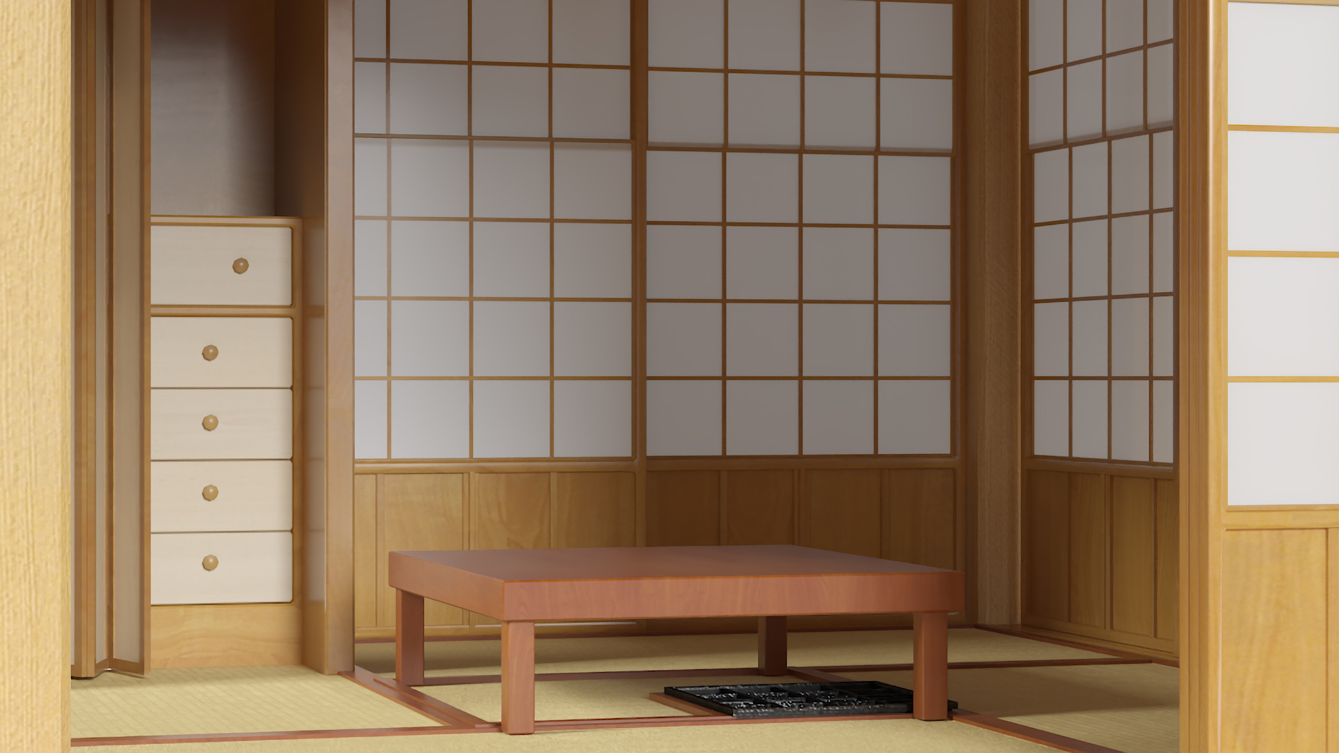 3D model Traditional Japanese Tea House Open