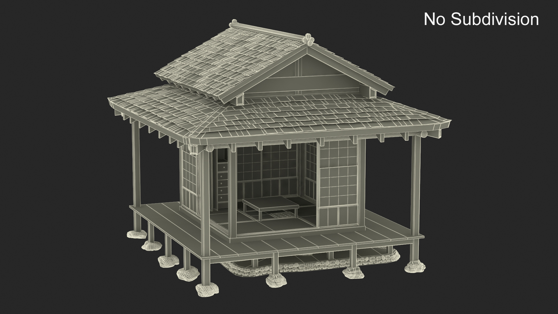 3D model Traditional Japanese Tea House Open