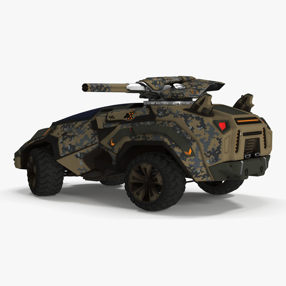 3D Futuristic Military Vehicle Rigged for Cinema 4D model