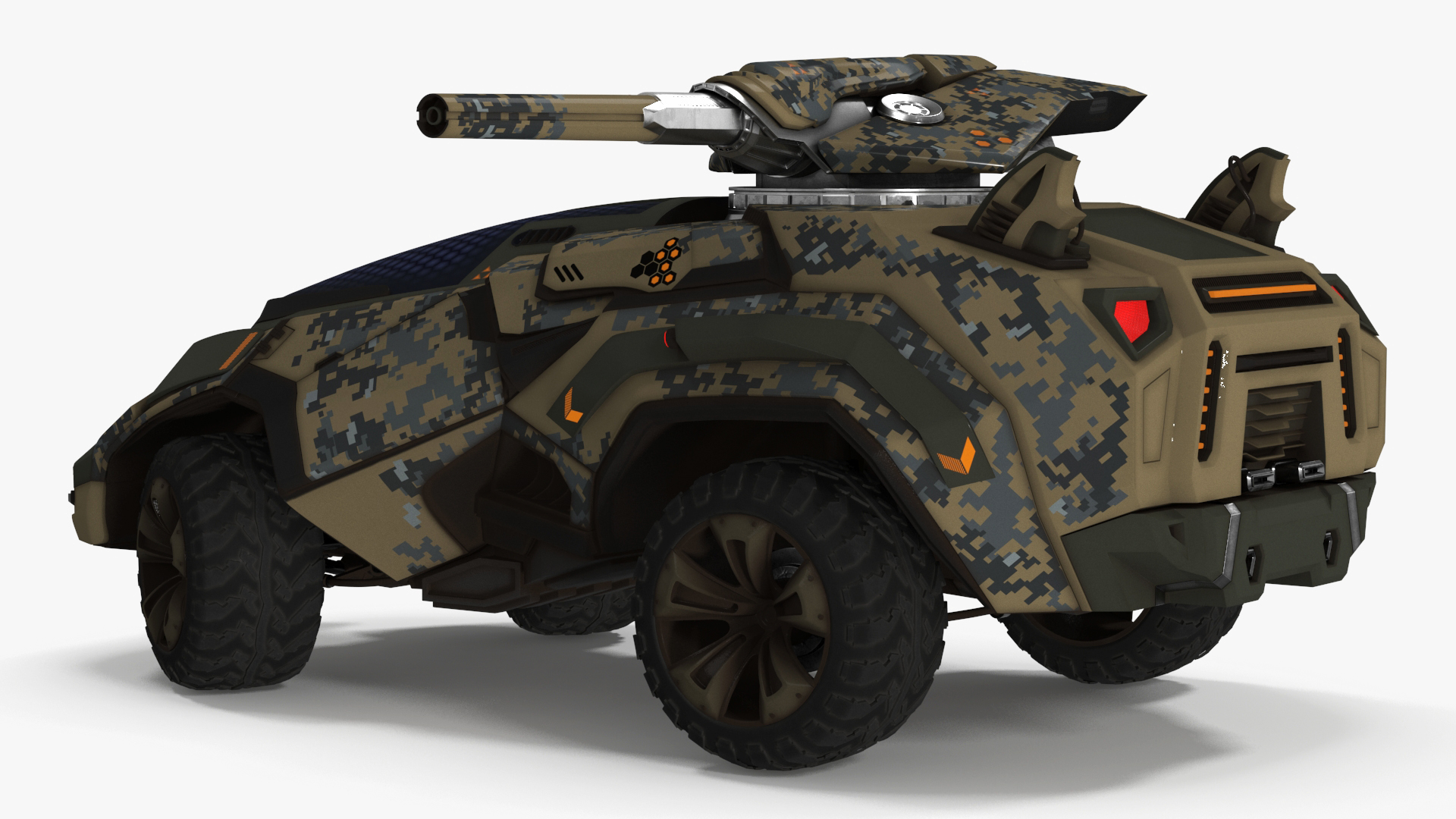 3D Futuristic Military Vehicle Rigged for Cinema 4D model