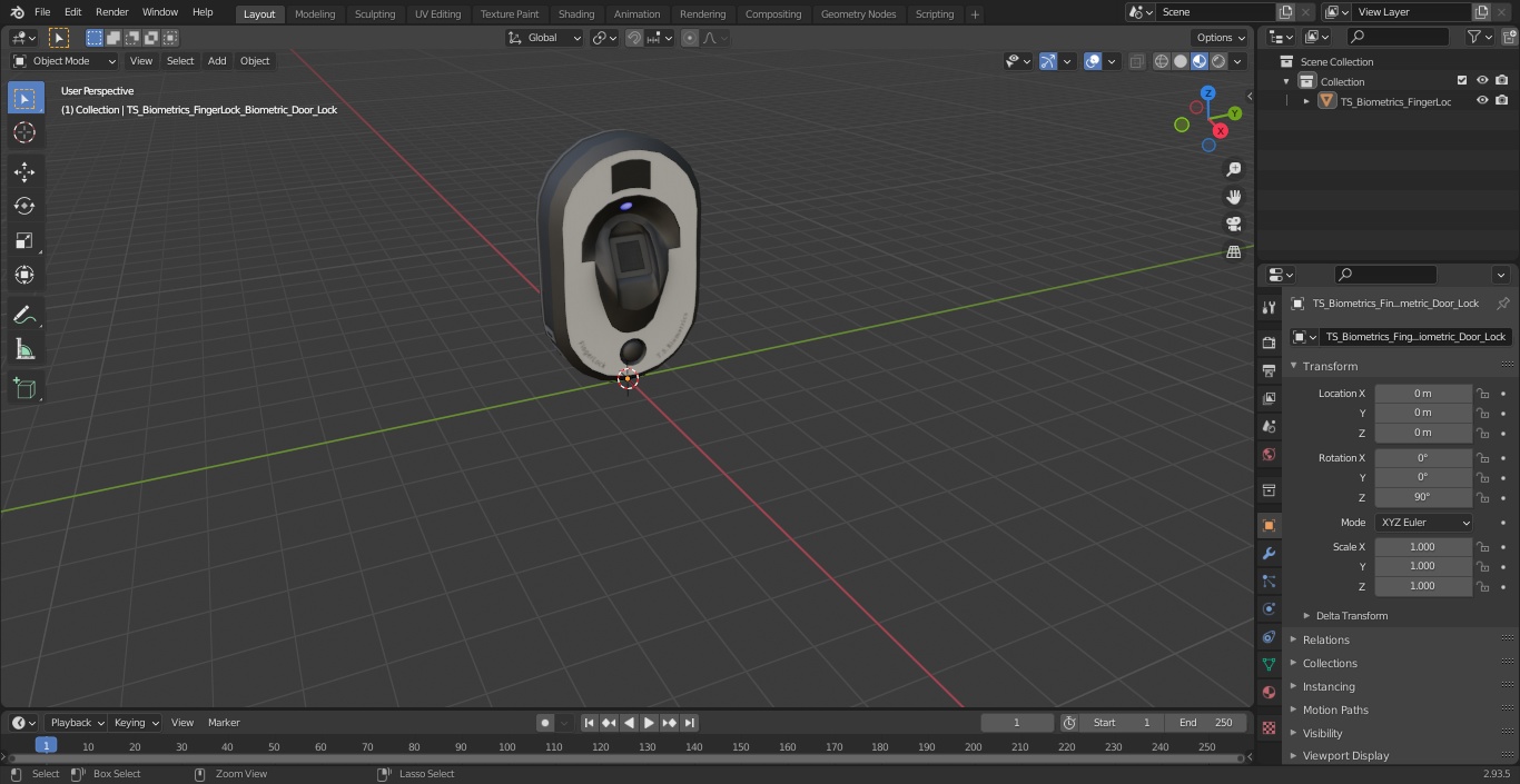 TS Biometrics FingerLock Biometric Door Lock 3D model