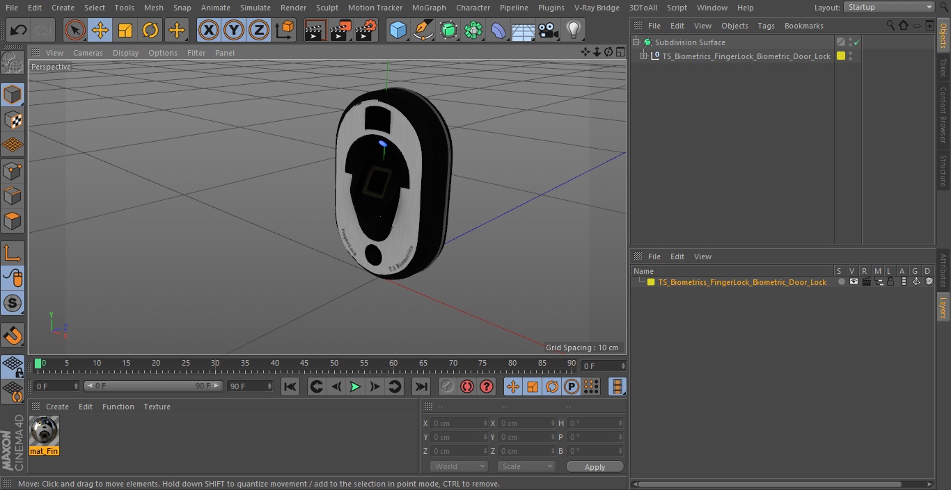TS Biometrics FingerLock Biometric Door Lock 3D model