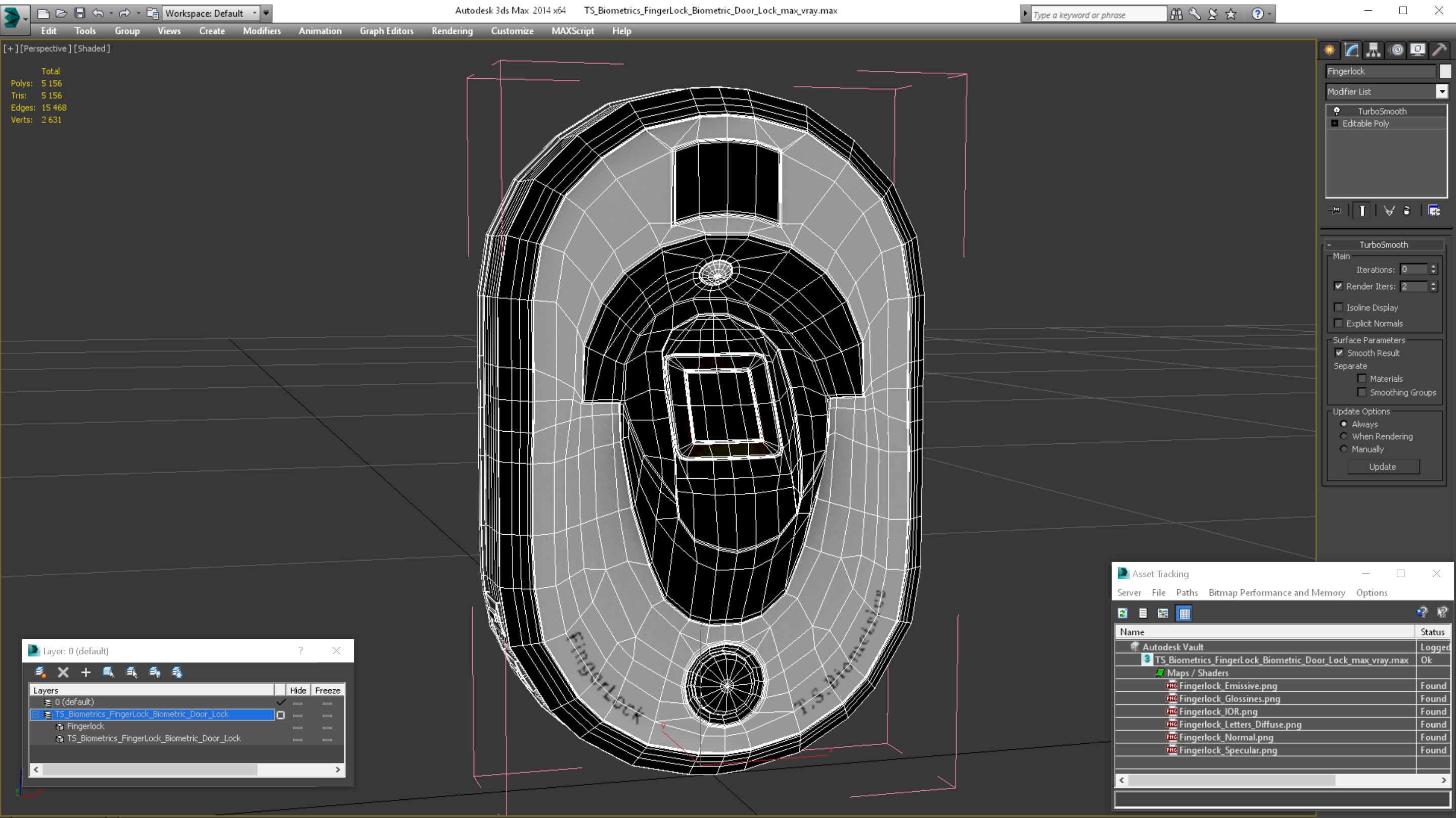 TS Biometrics FingerLock Biometric Door Lock 3D model