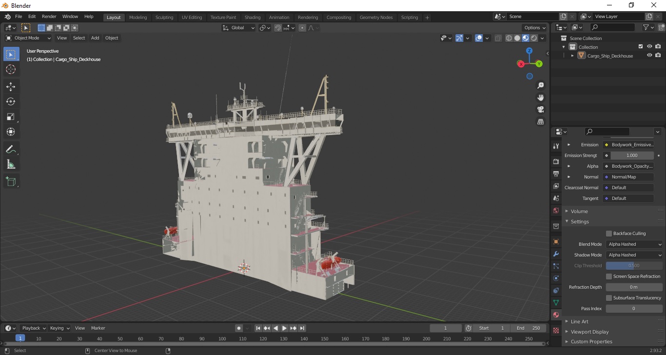 3D model Cargo Ship Deckhouse