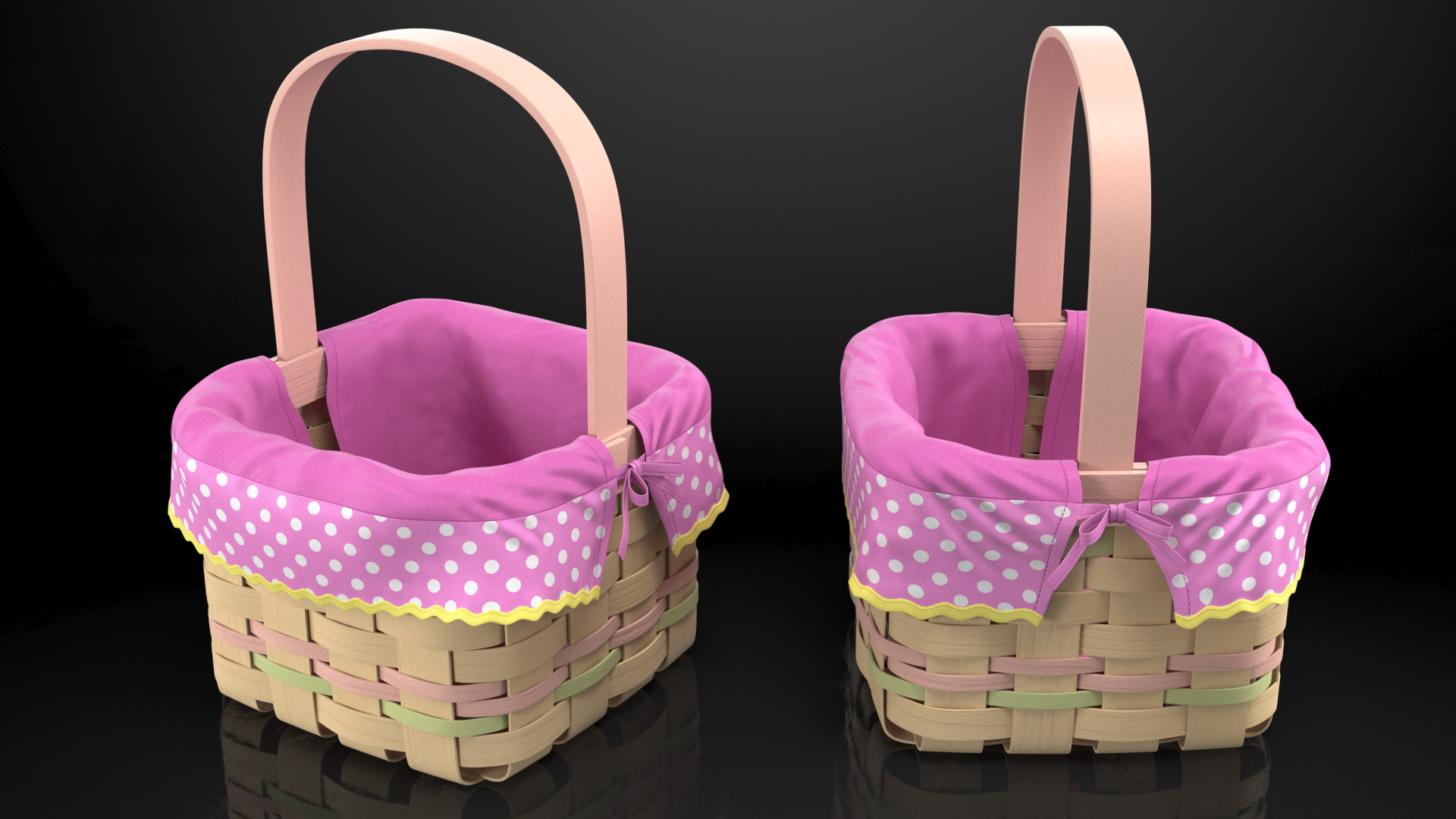 3D Wicker Basket model