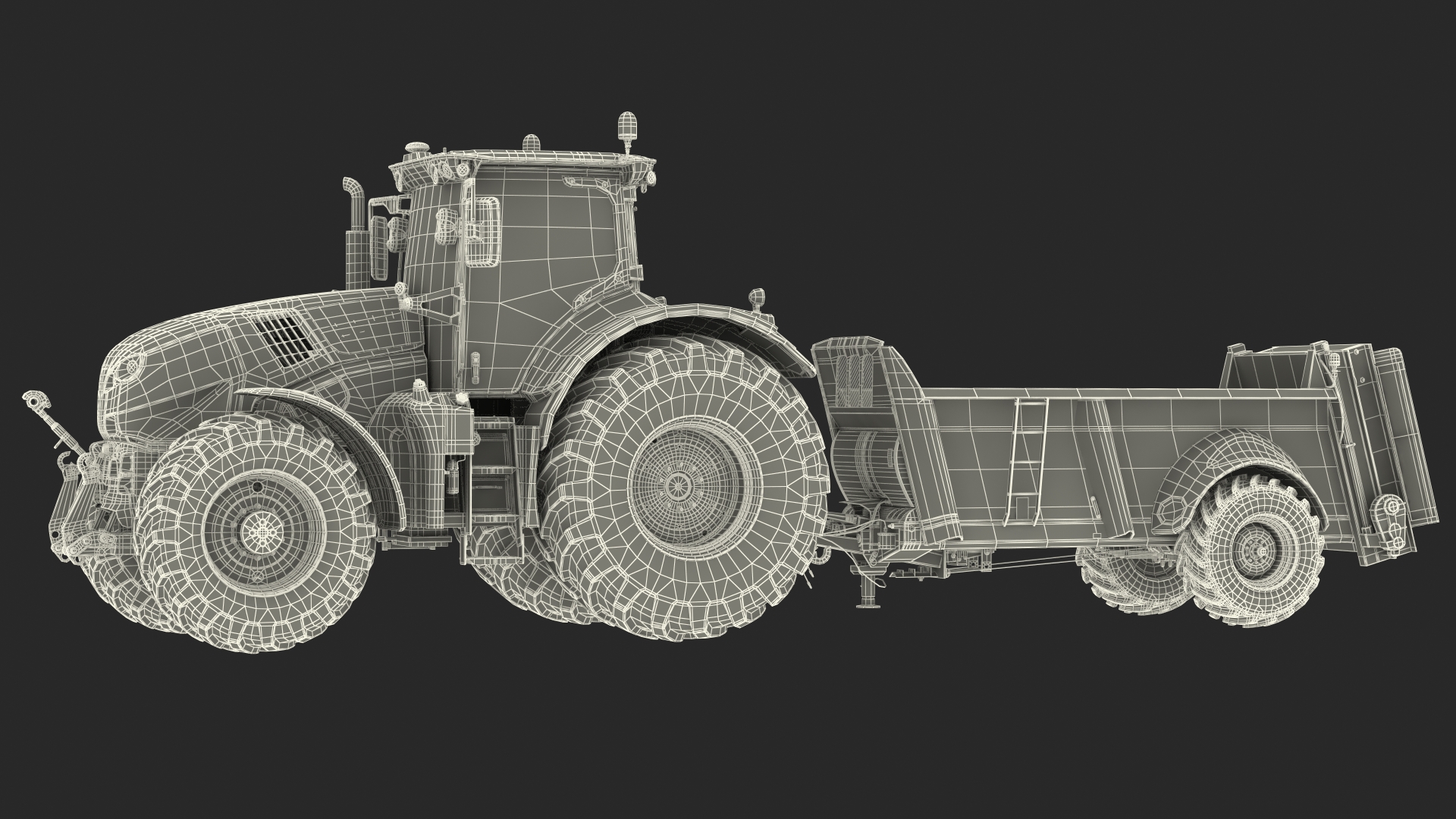 3D Tractor Claas Axion 800 with Sodimac Rafal 3300 Spreader
