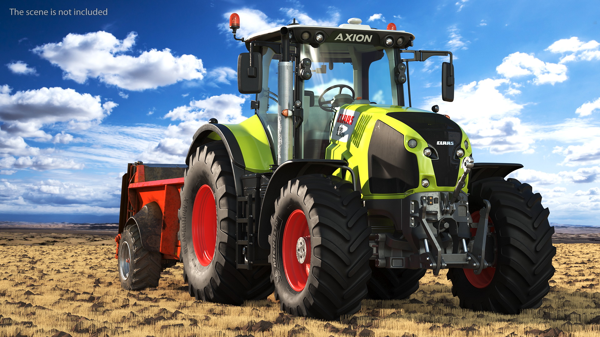 3D Tractor Claas Axion 800 with Sodimac Rafal 3300 Spreader