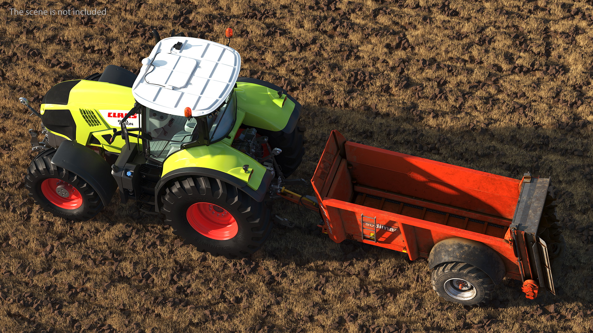 3D Tractor Claas Axion 800 with Sodimac Rafal 3300 Spreader