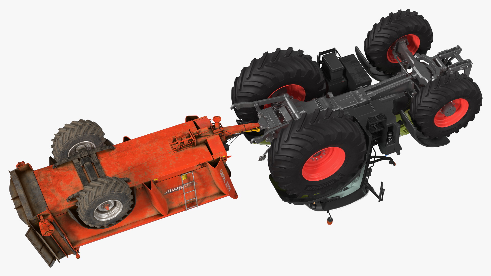 3D Tractor Claas Axion 800 with Sodimac Rafal 3300 Spreader