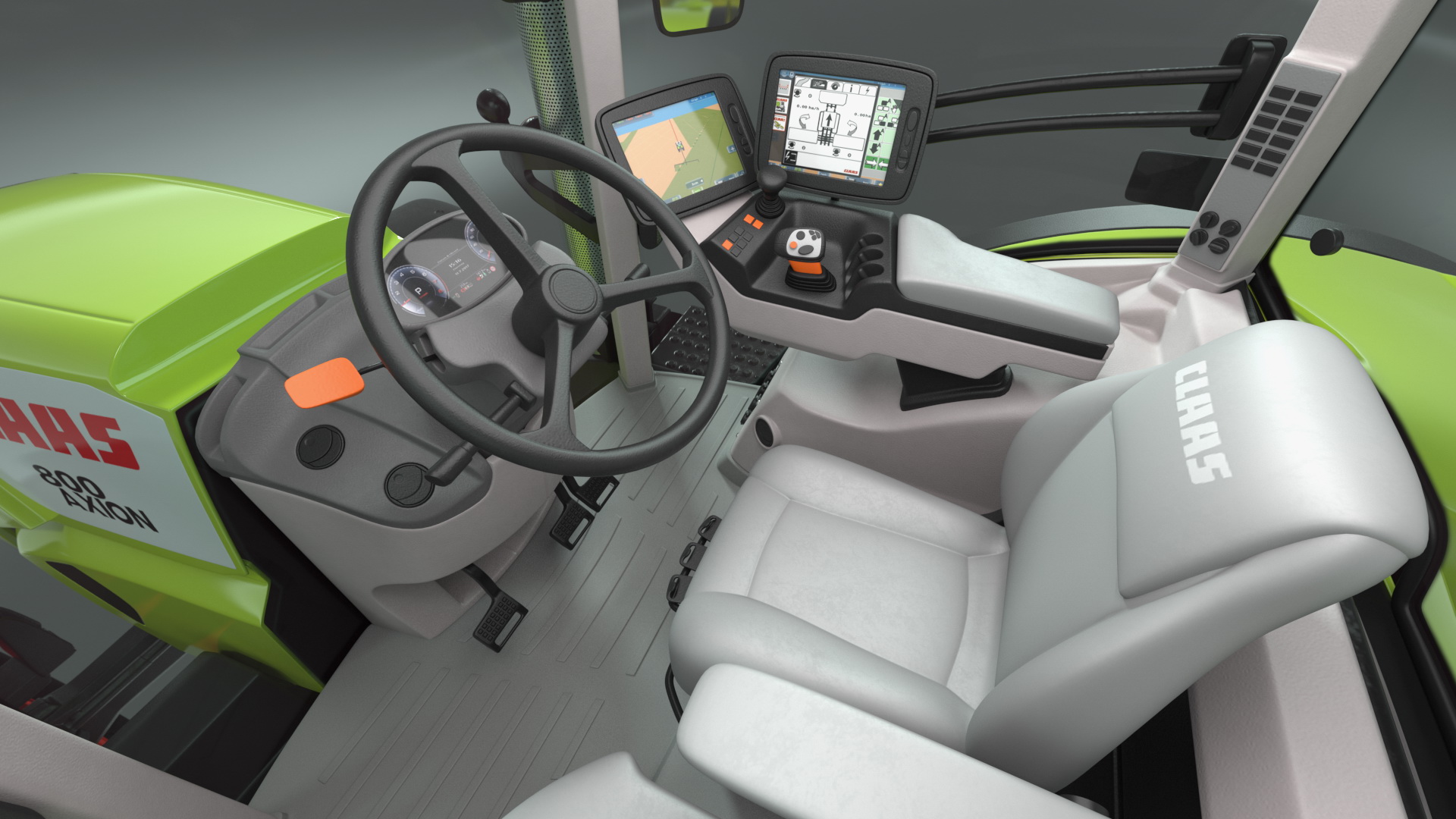 3D Tractor Claas Axion 800 with Sodimac Rafal 3300 Spreader