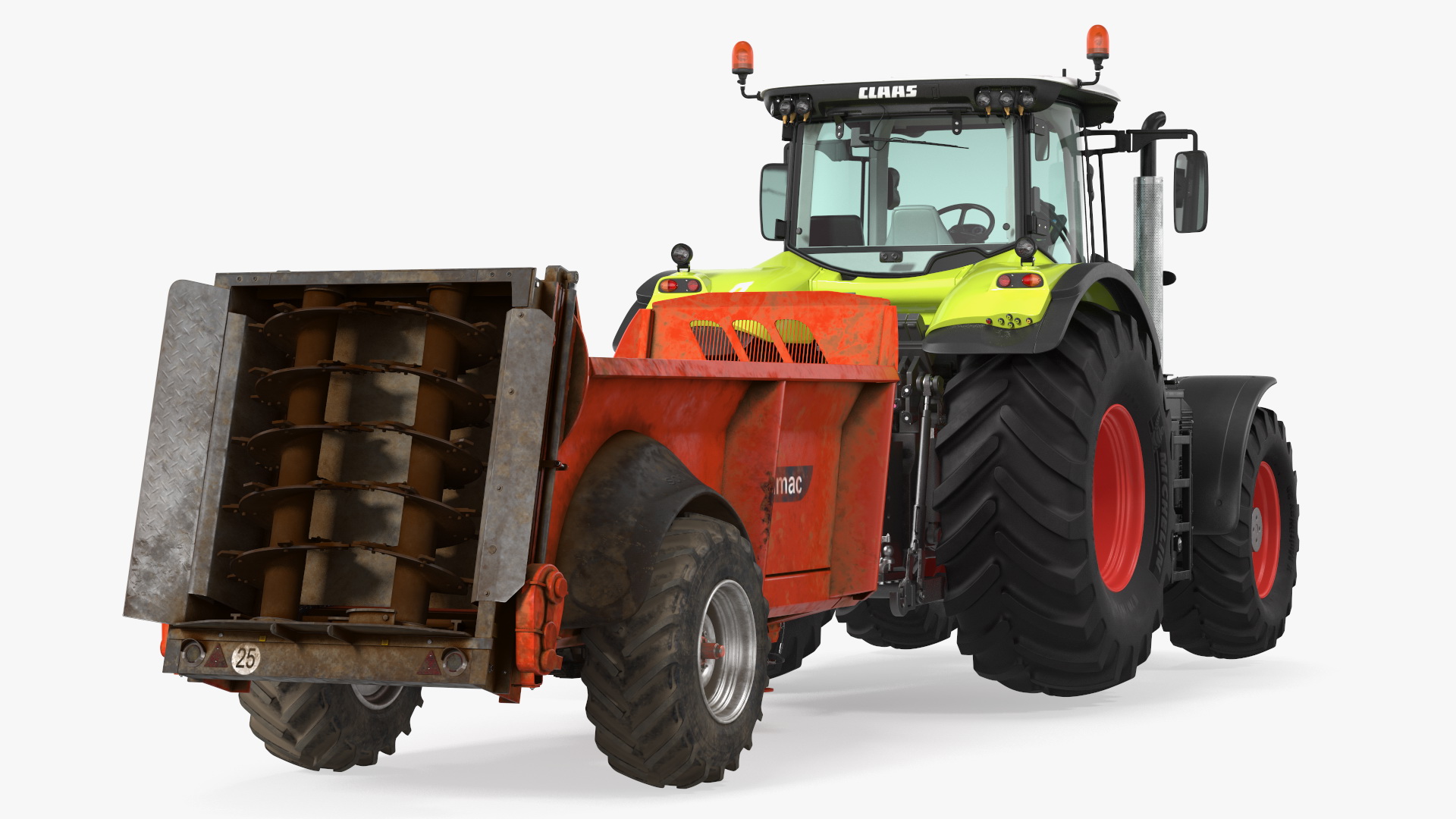 3D Tractor Claas Axion 800 with Sodimac Rafal 3300 Spreader