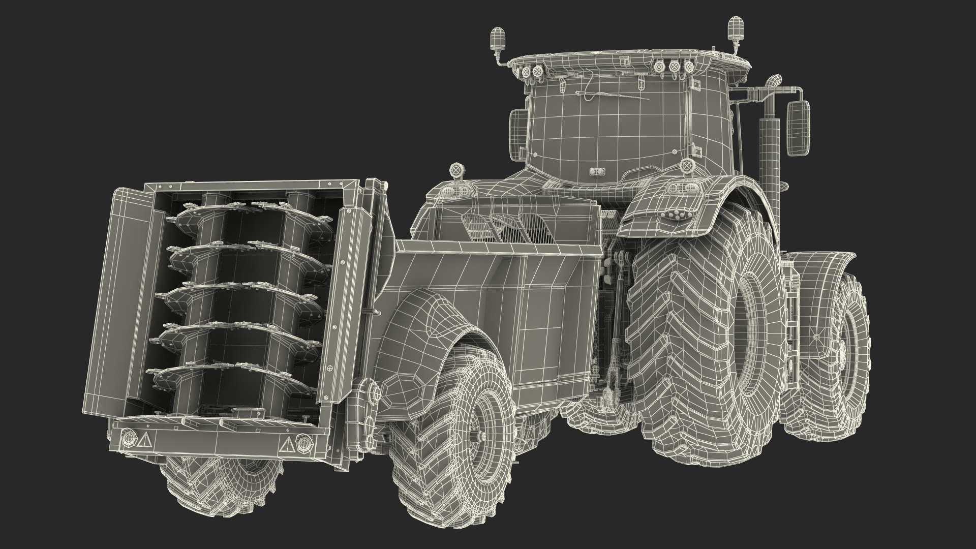 3D Tractor Claas Axion 800 with Sodimac Rafal 3300 Spreader